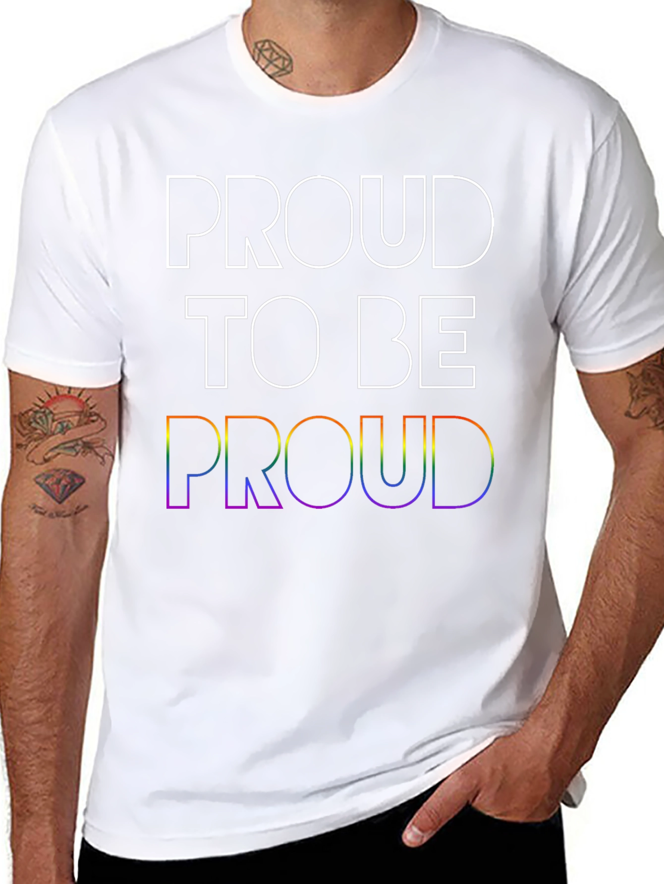Proud LGBTQ+ T-Shirt - Rainbow Pride Design