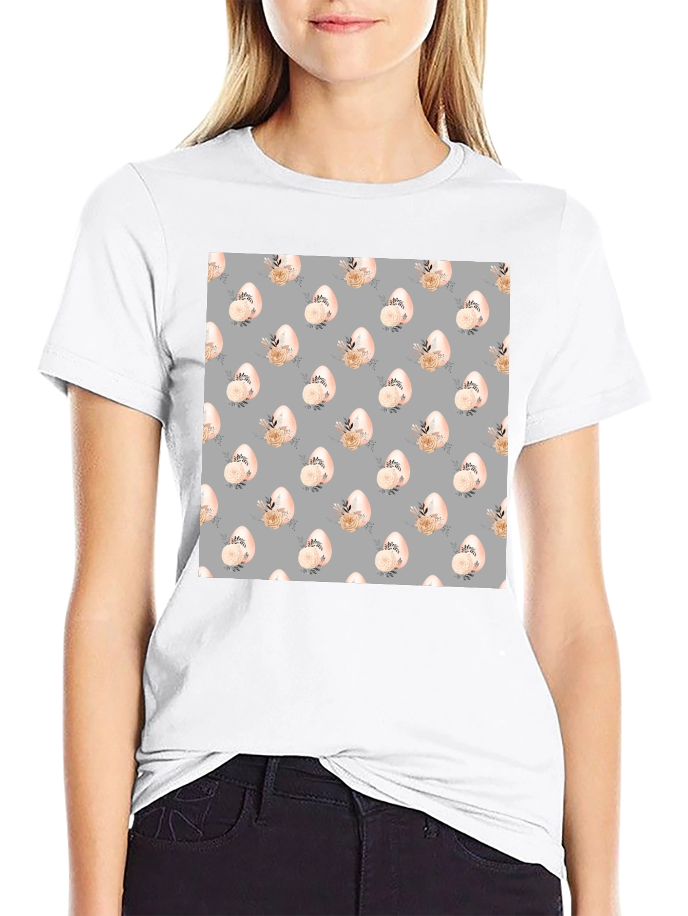 Floral Easter Egg Pattern T-Shirt