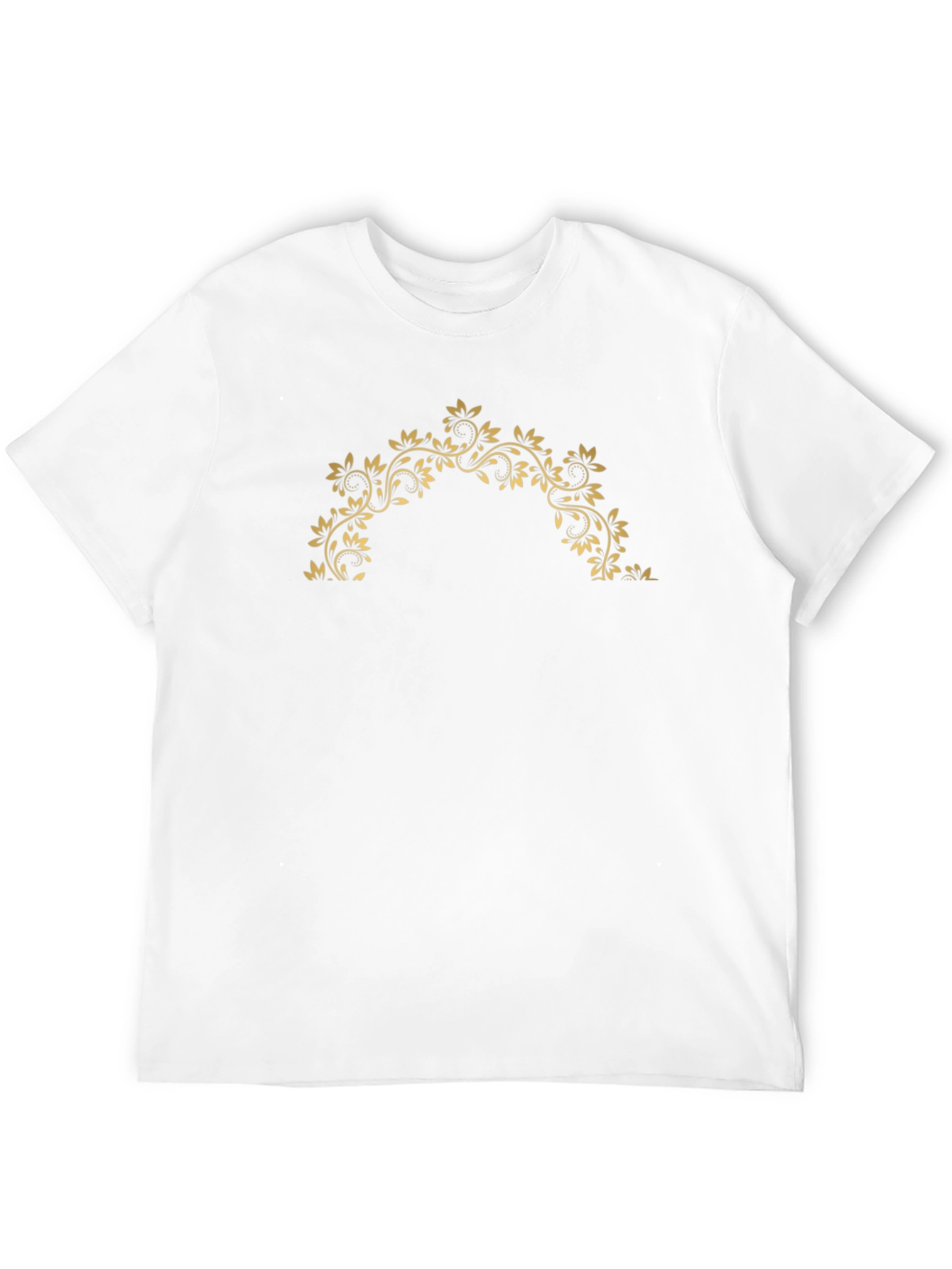 Black T-Shirt with Floral Design