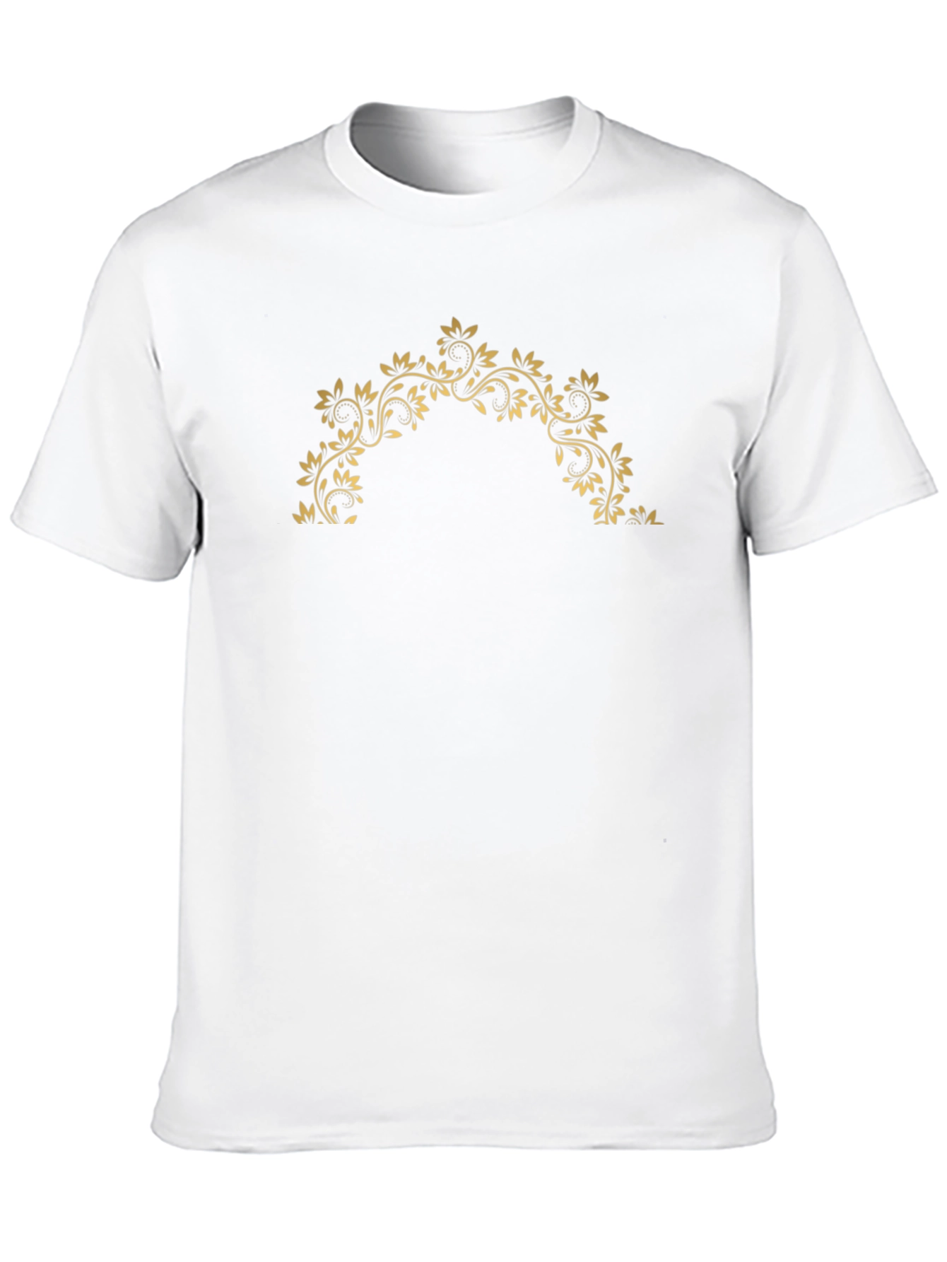 Black T-Shirt with Floral Design