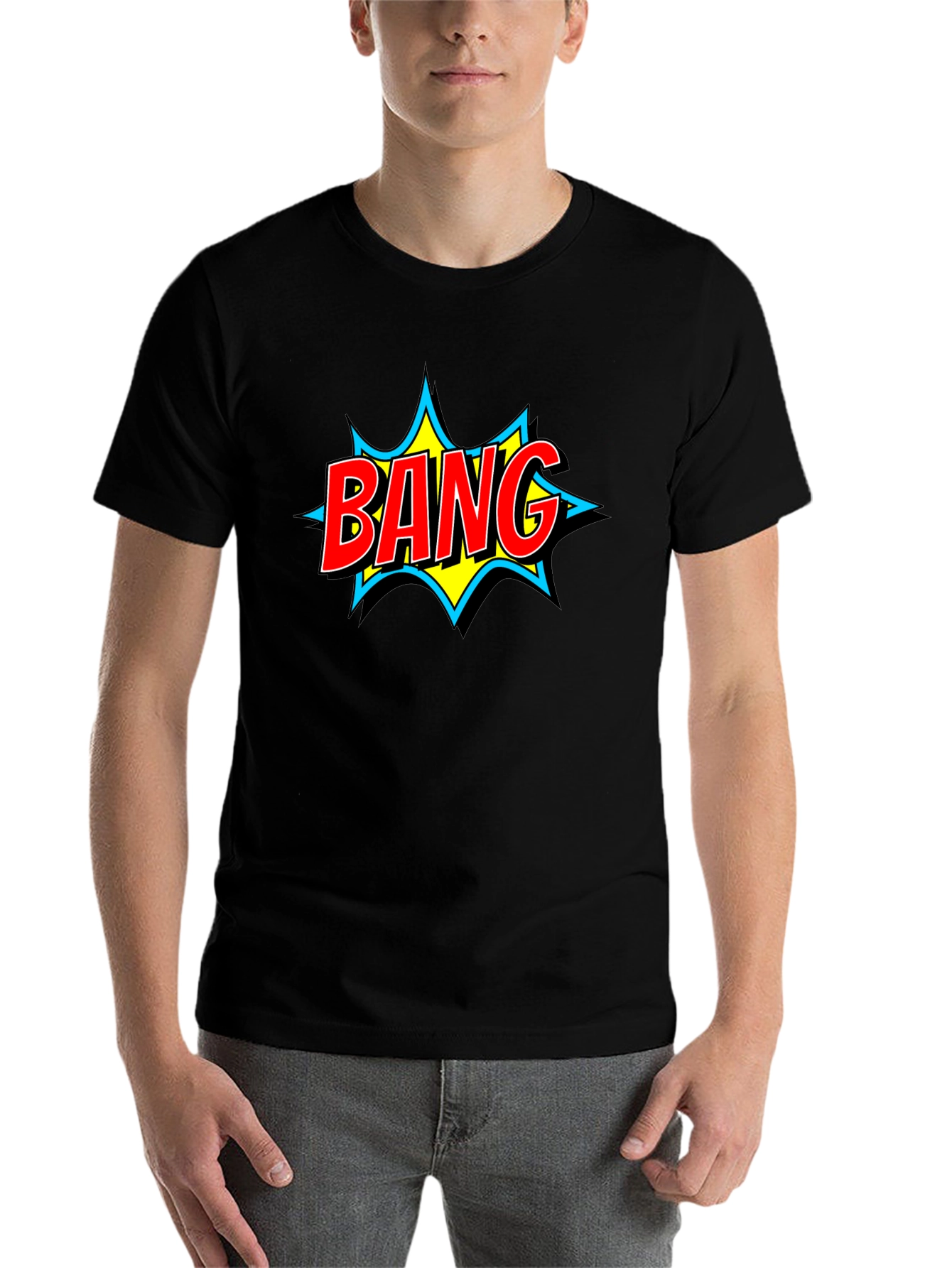 Bang! Comic Book Style Graphic Tee - Black