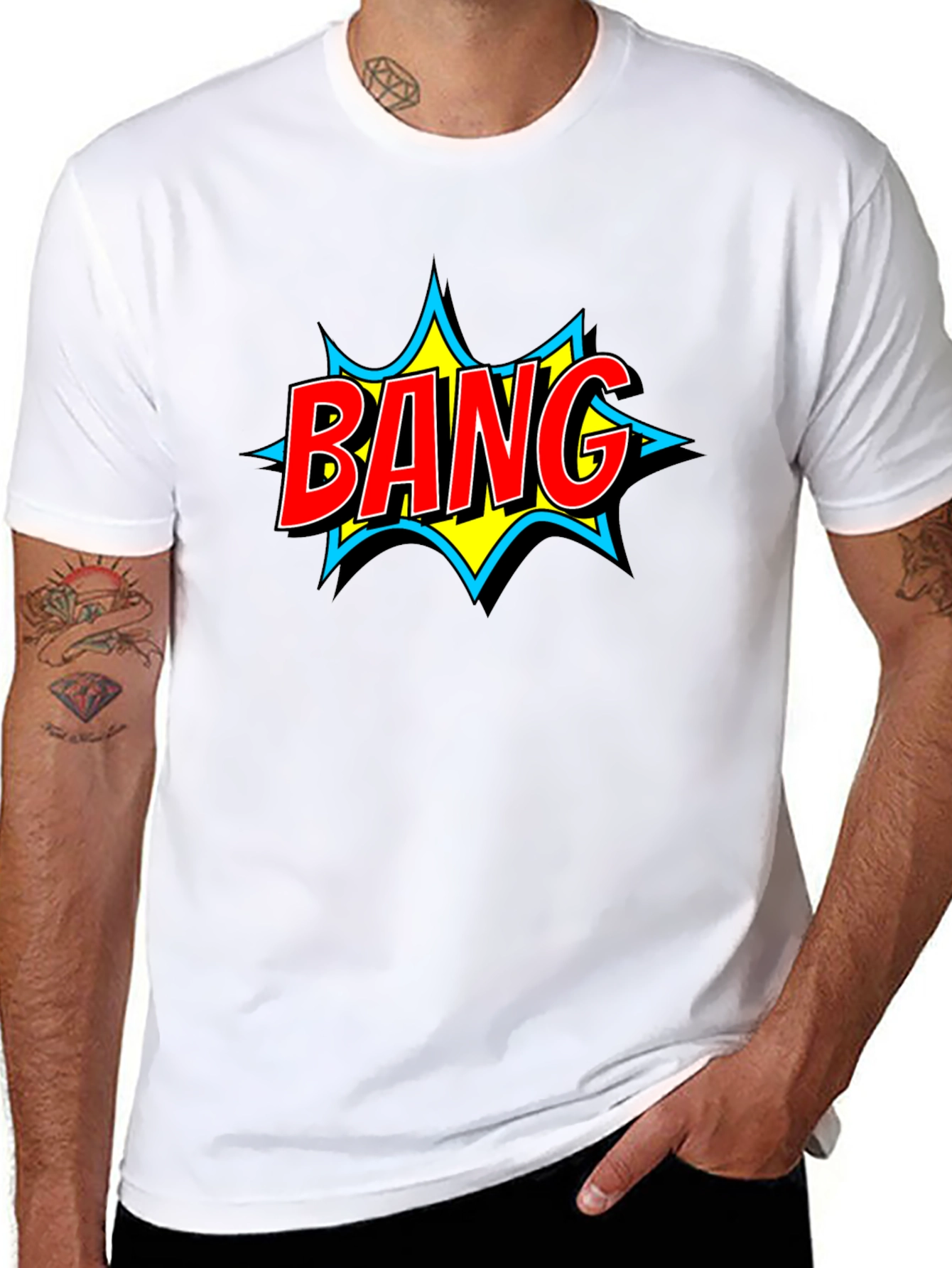 Bang! Comic Book Style Graphic Tee - Black