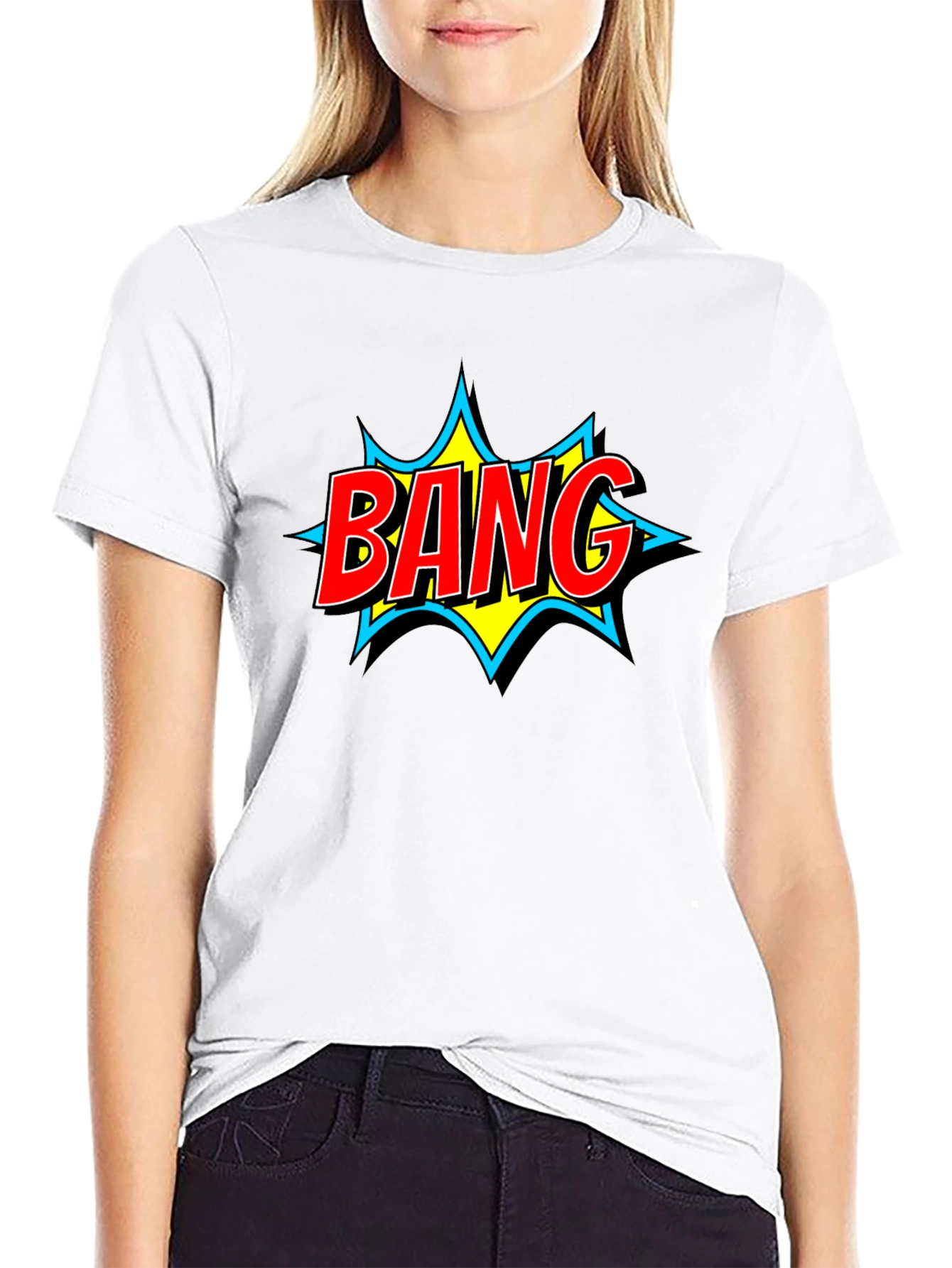 Bang! Comic Book Style Graphic Tee - Black