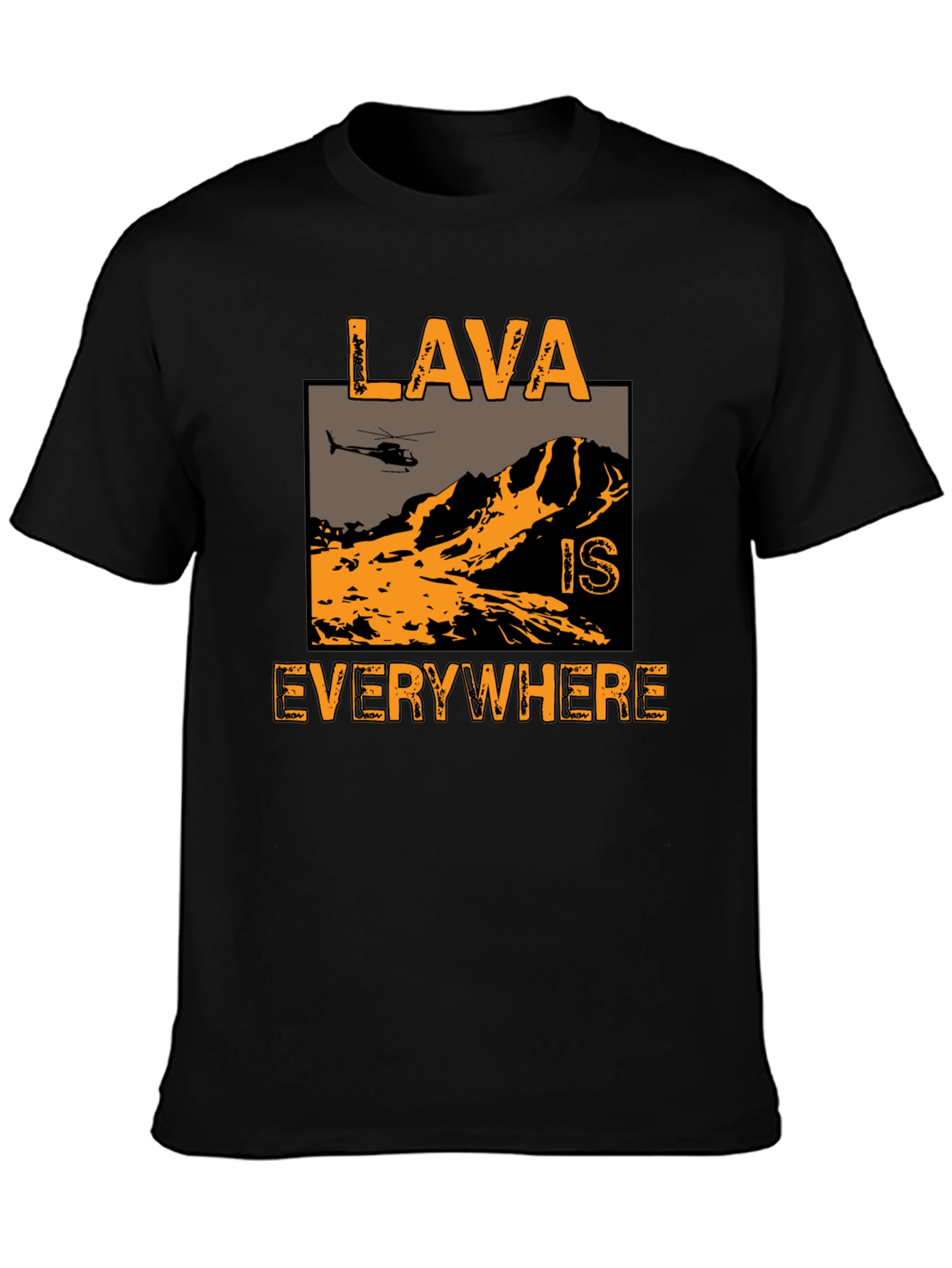 Lava is Everywhere Graphic T-Shirt - Black Cotton Blend