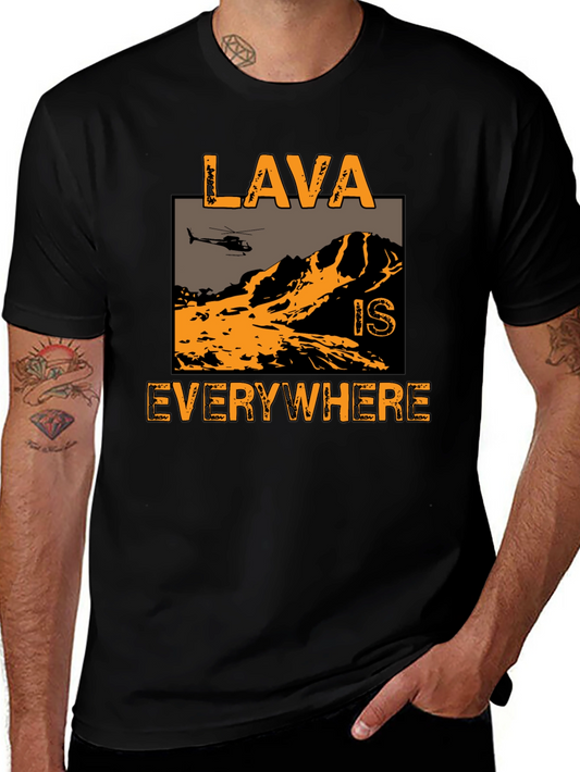 Lava is Everywhere Graphic T-Shirt - Black Cotton Blend