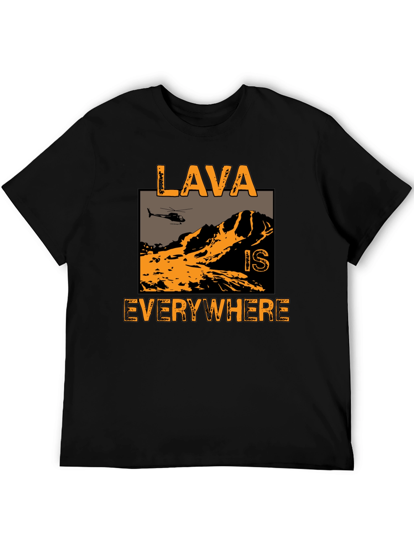 Lava is Everywhere Graphic T-Shirt - Black Cotton Blend