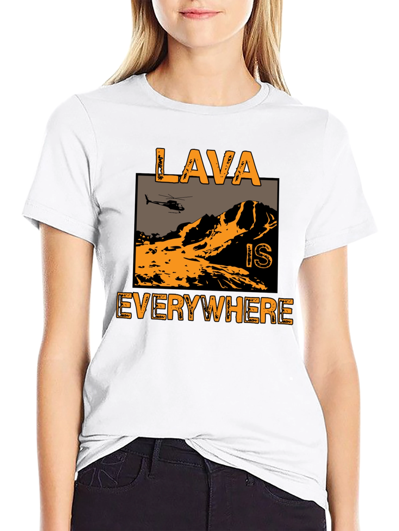 Lava is Everywhere Graphic T-Shirt - Black Cotton Blend