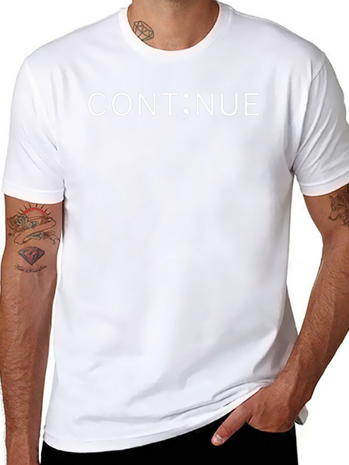 Continue Semicolon Programmer Humor Black T-Shirt