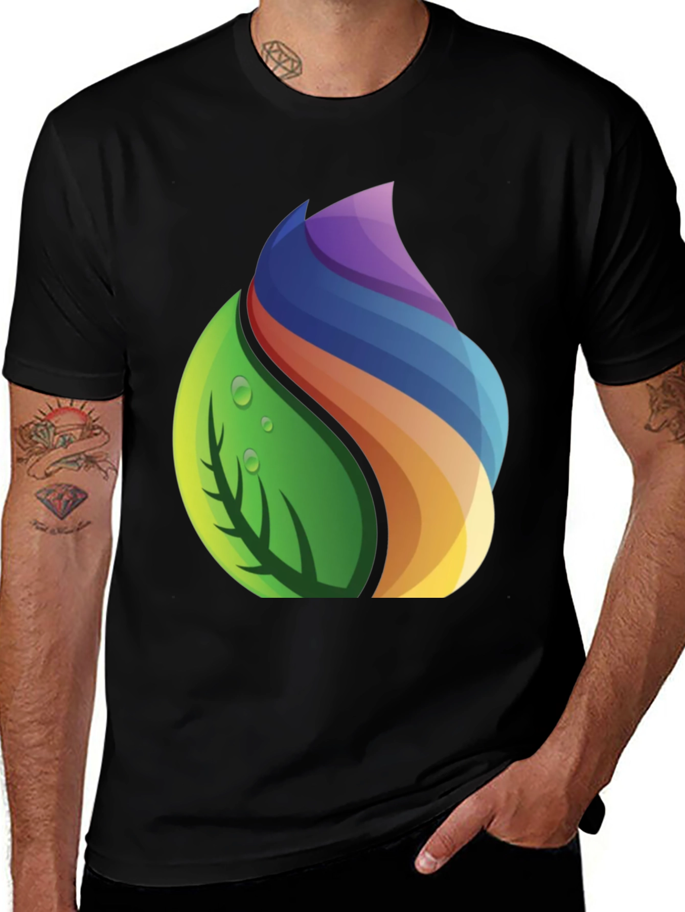 Nature Spectrum Graphic Tee - Soft Black Cotton