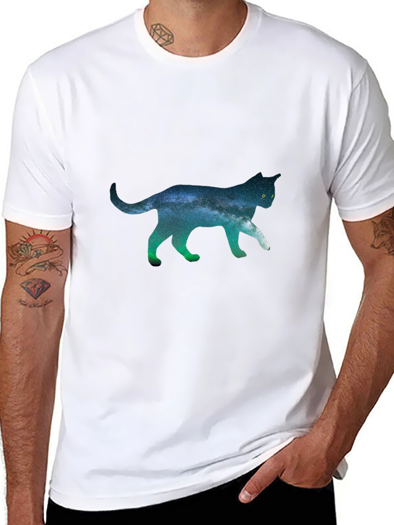 Galaxy Cat T-Shirt - Unique Space Design