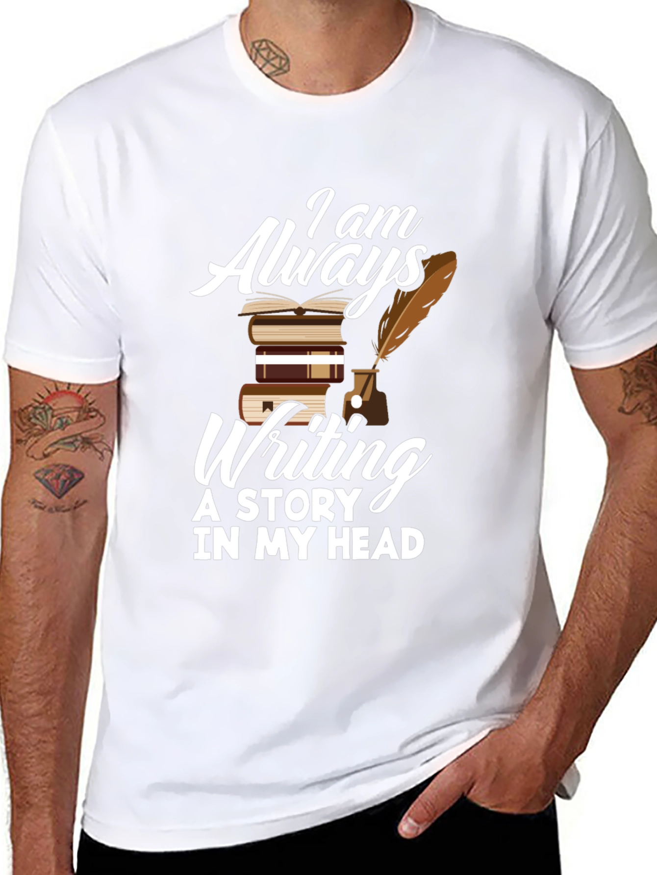Writers T-Shirt: Always Writing A Story
