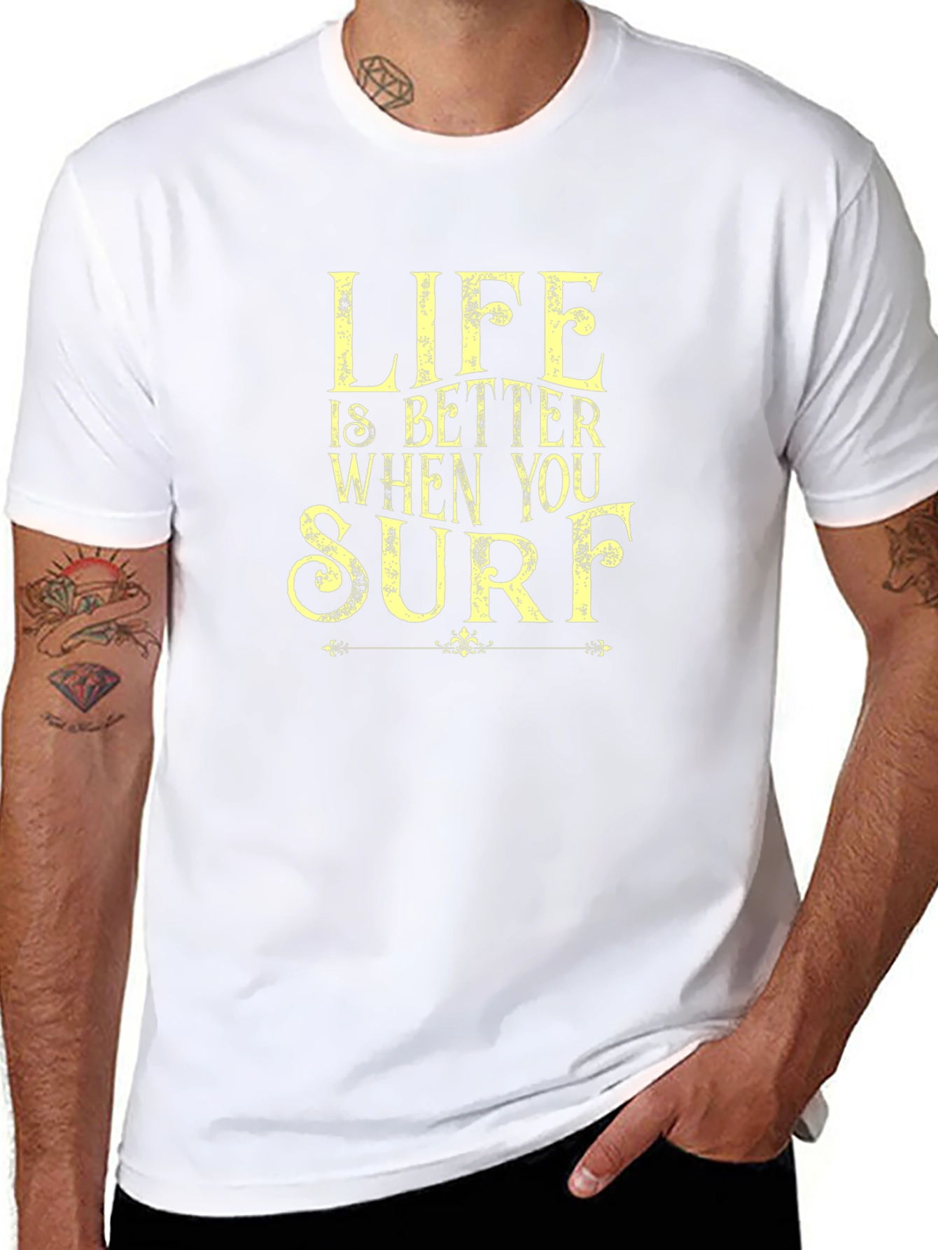Life Is Better When You Surf Black T-Shirt