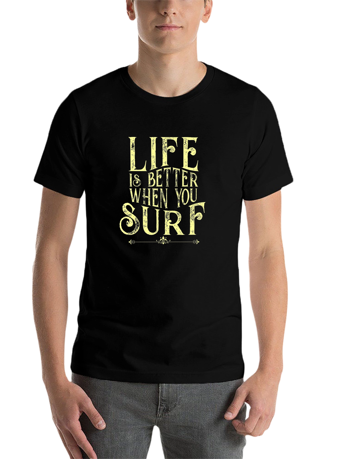 Life Is Better When You Surf Black T-Shirt