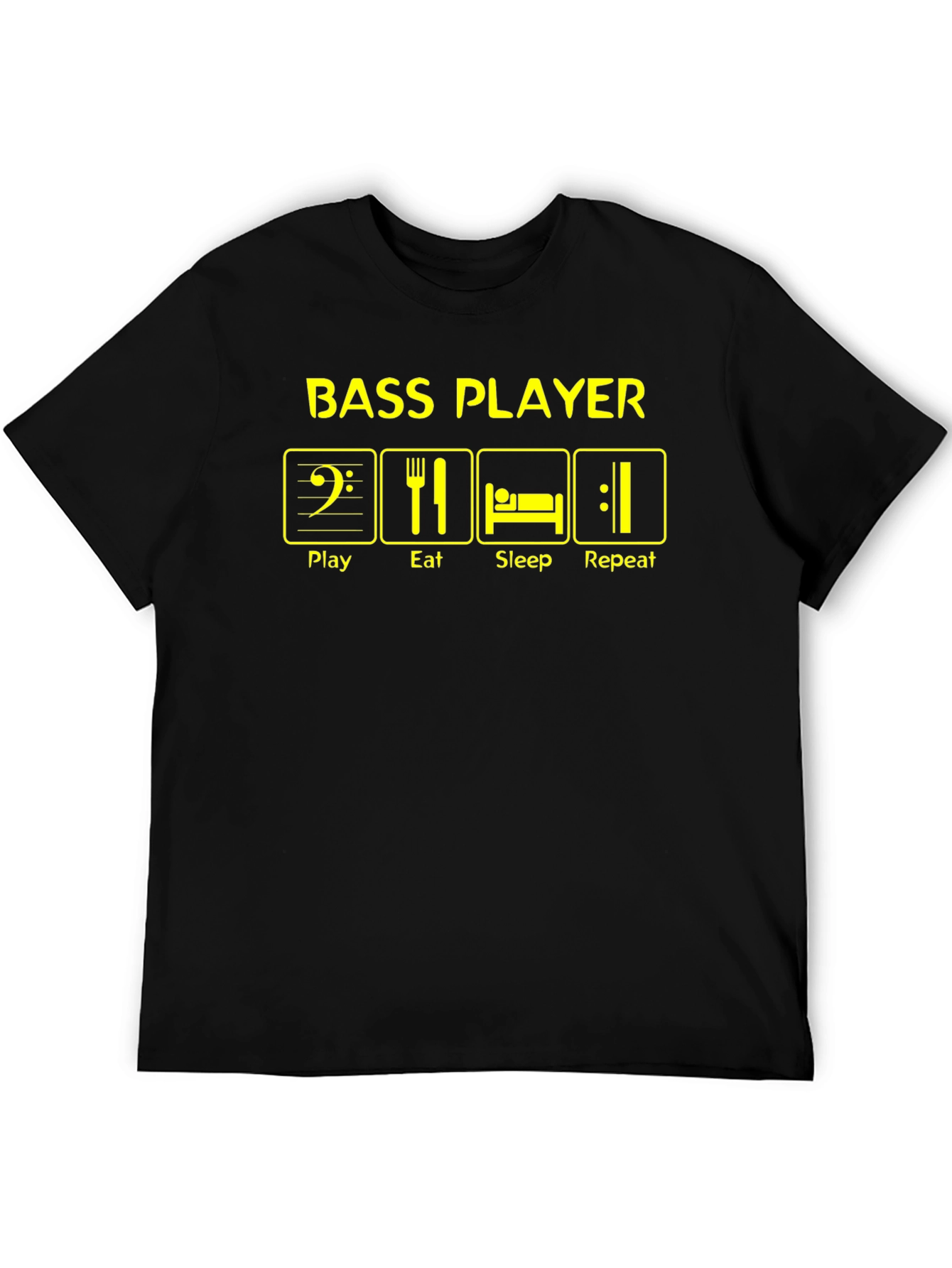 Bass Player Play Eat Sleep Repeat Graphic T-Shirt