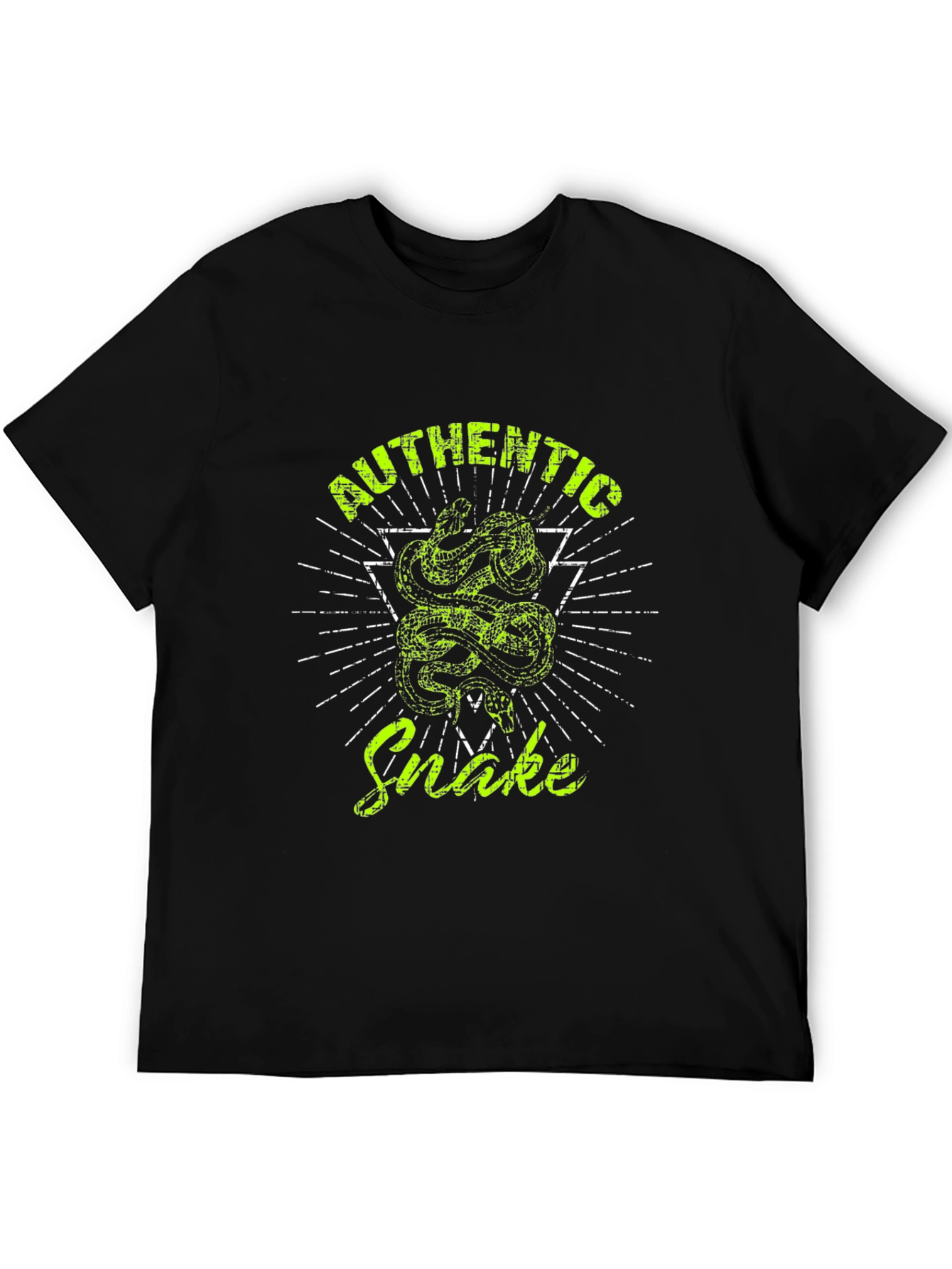 Authentic Snake Graphic Print Black T-Shirt