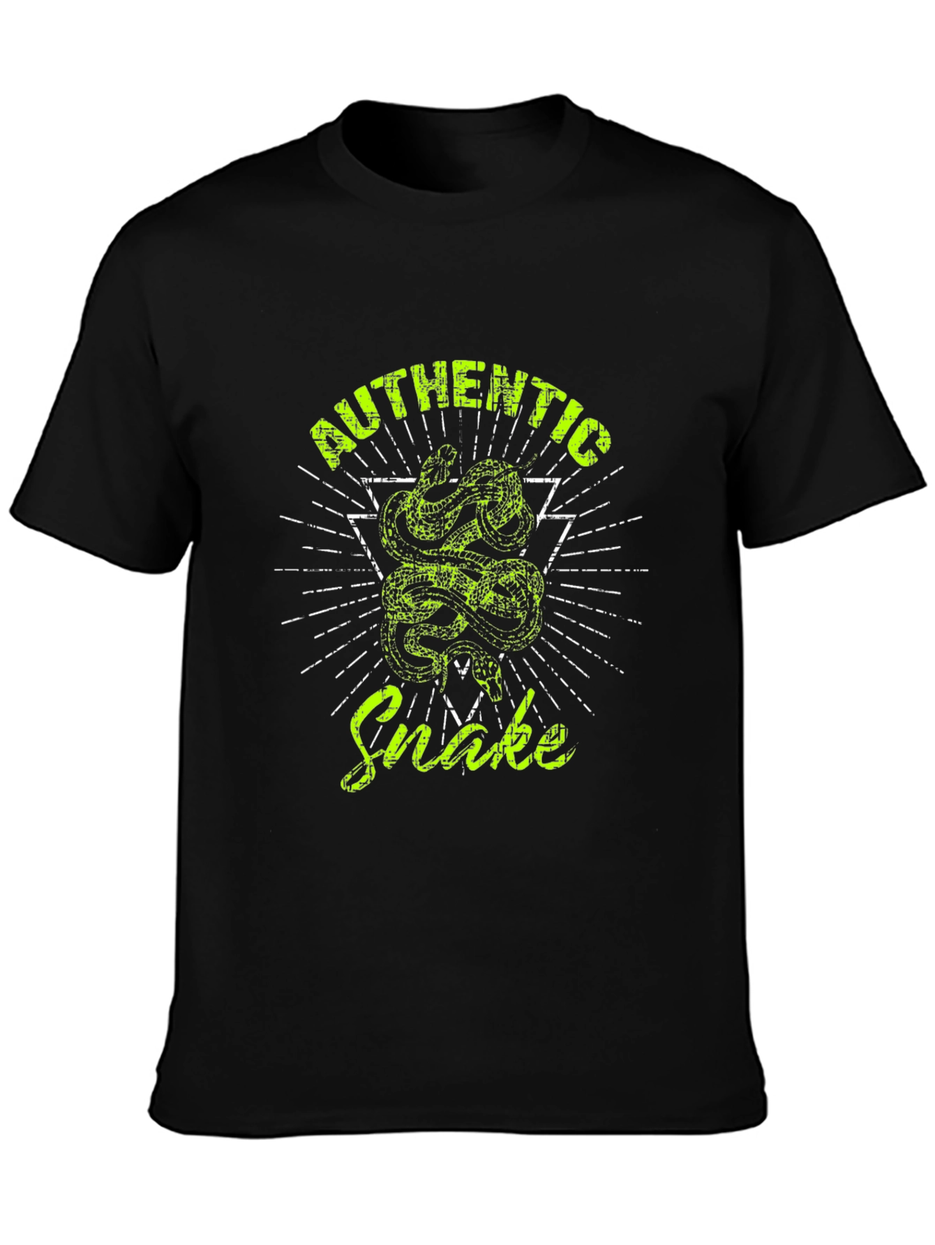 Authentic Snake Graphic Print Black T-Shirt