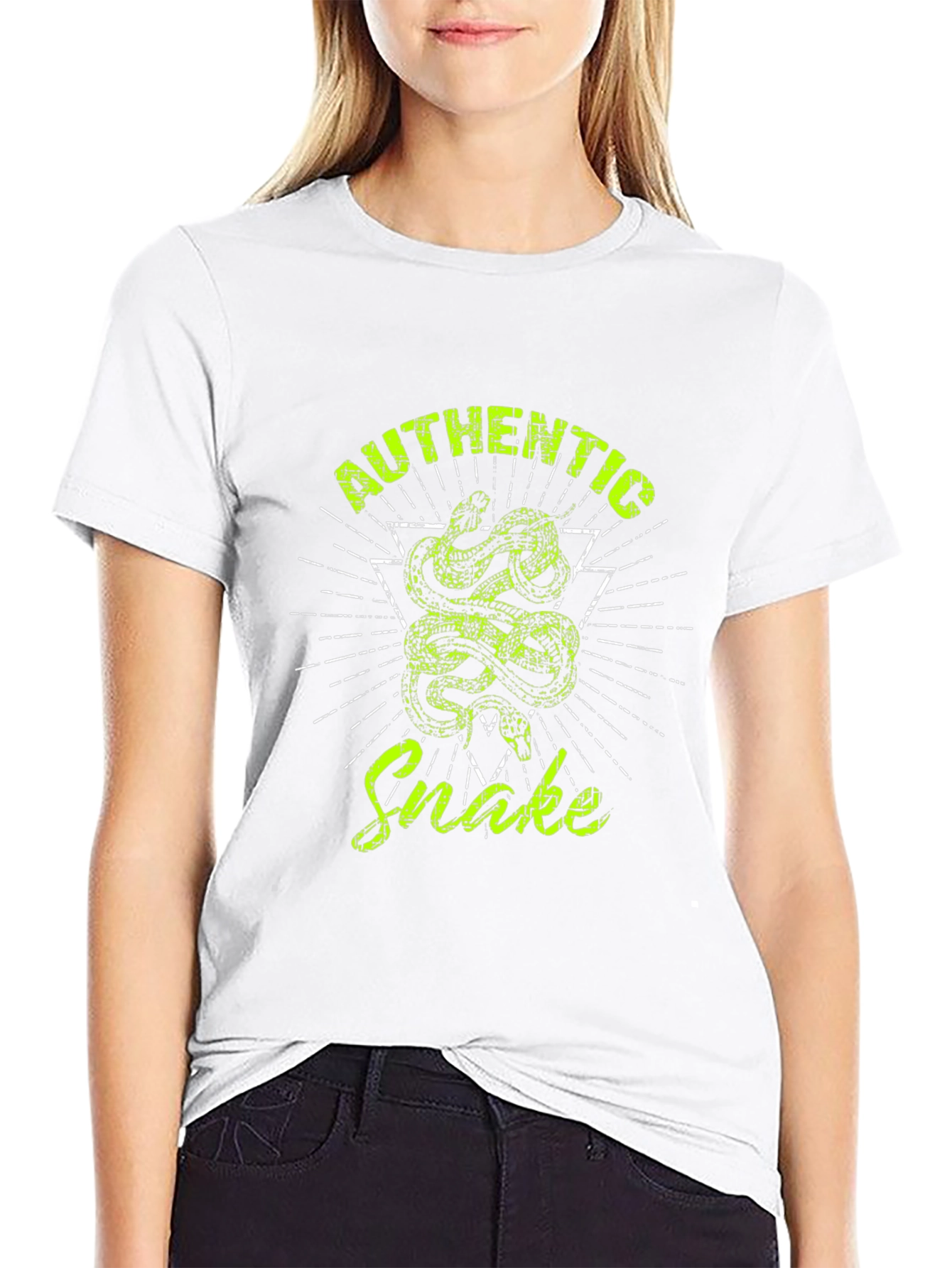 Authentic Snake Graphic Print Black T-Shirt