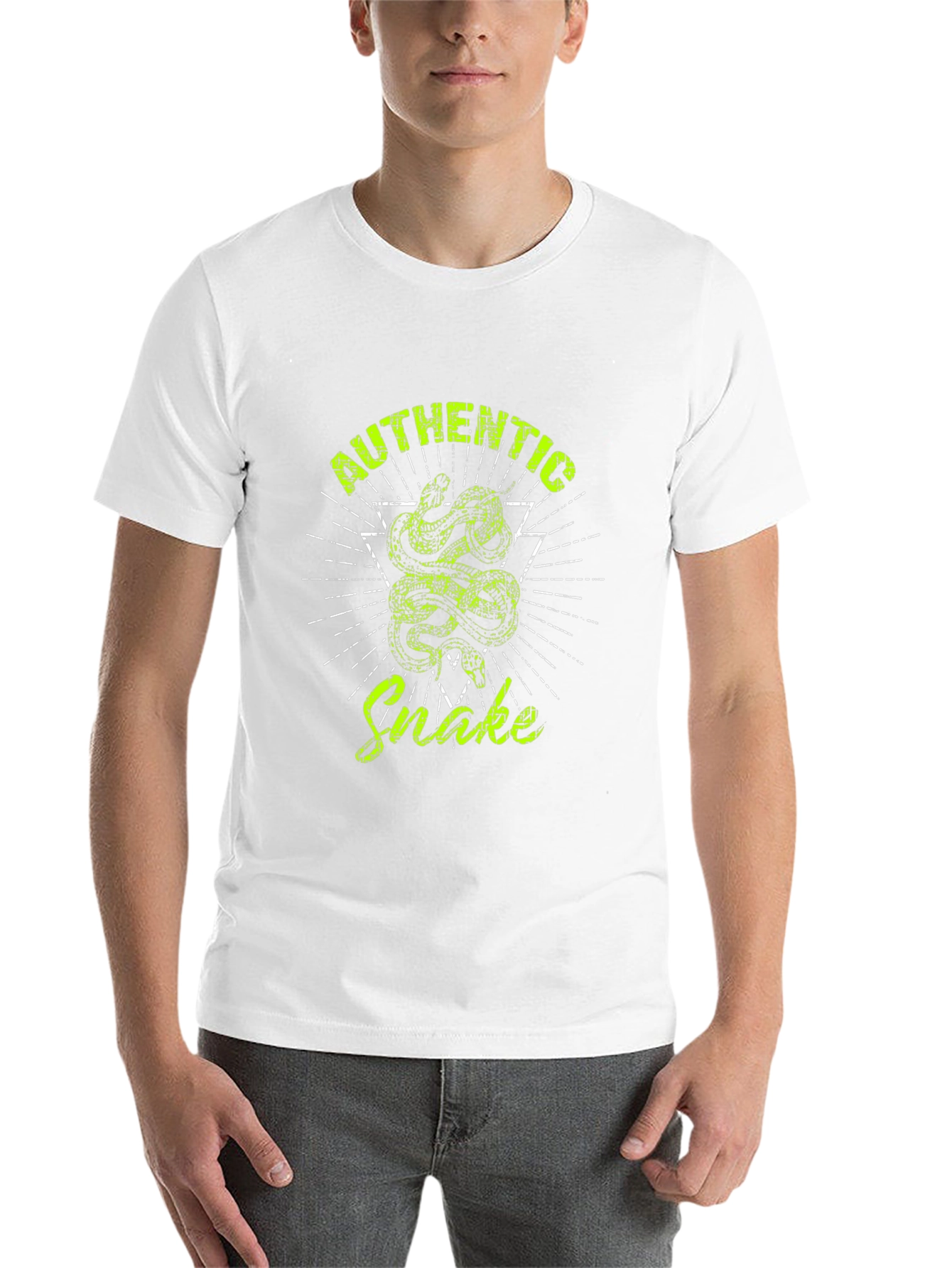 Authentic Snake Graphic Print Black T-Shirt