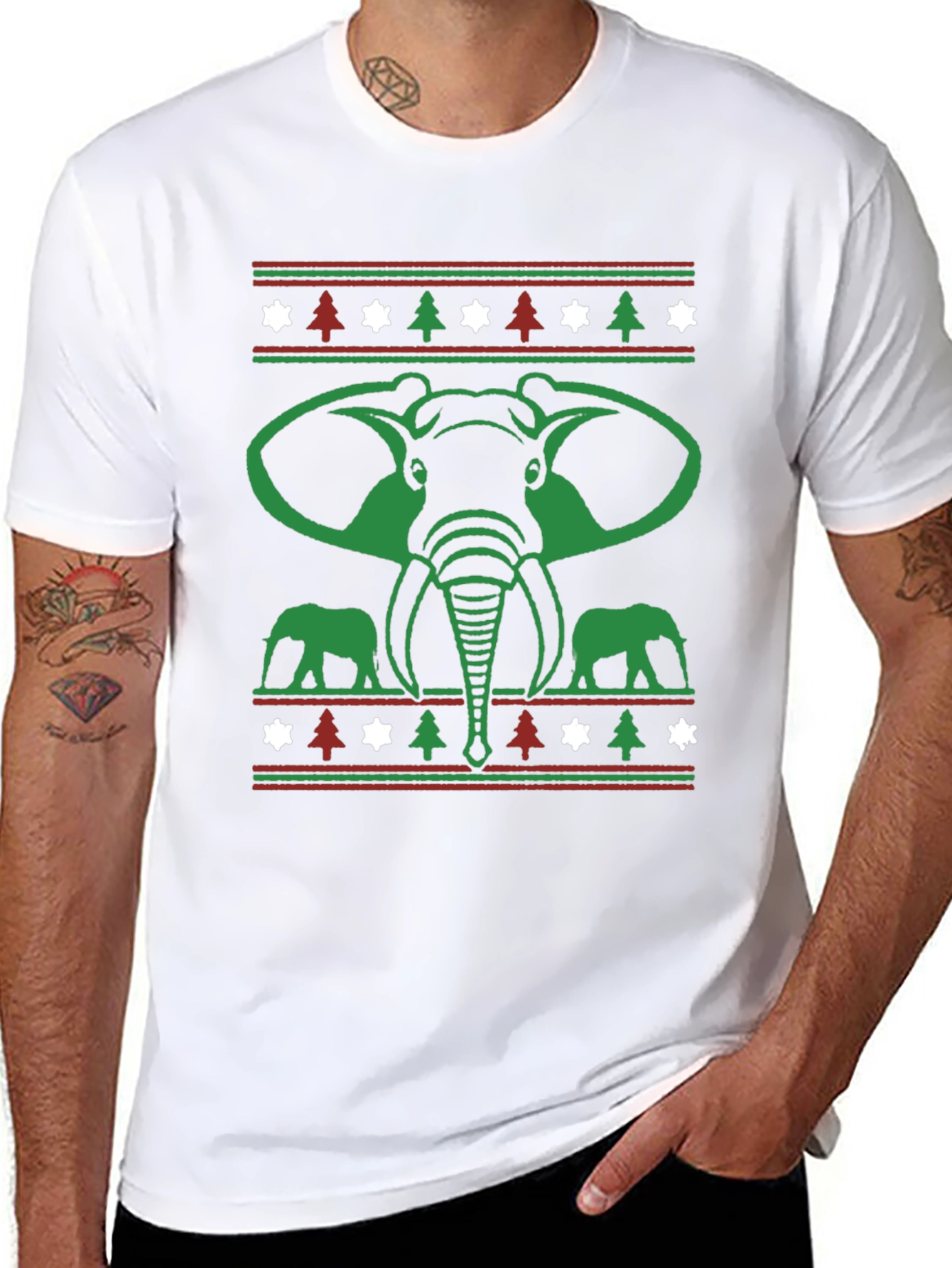 Elephant Christmas Holiday T-Shirt