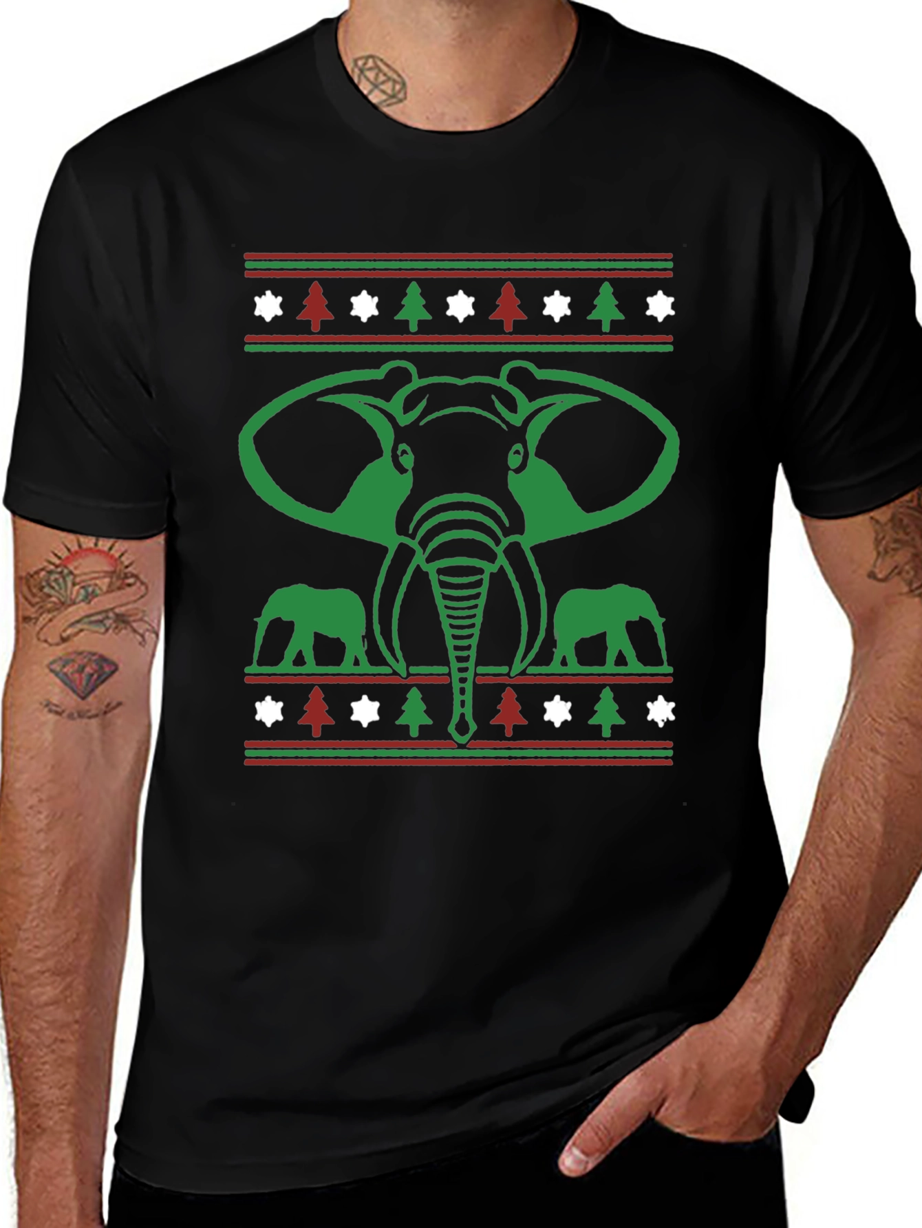 Elephant Christmas Holiday T-Shirt