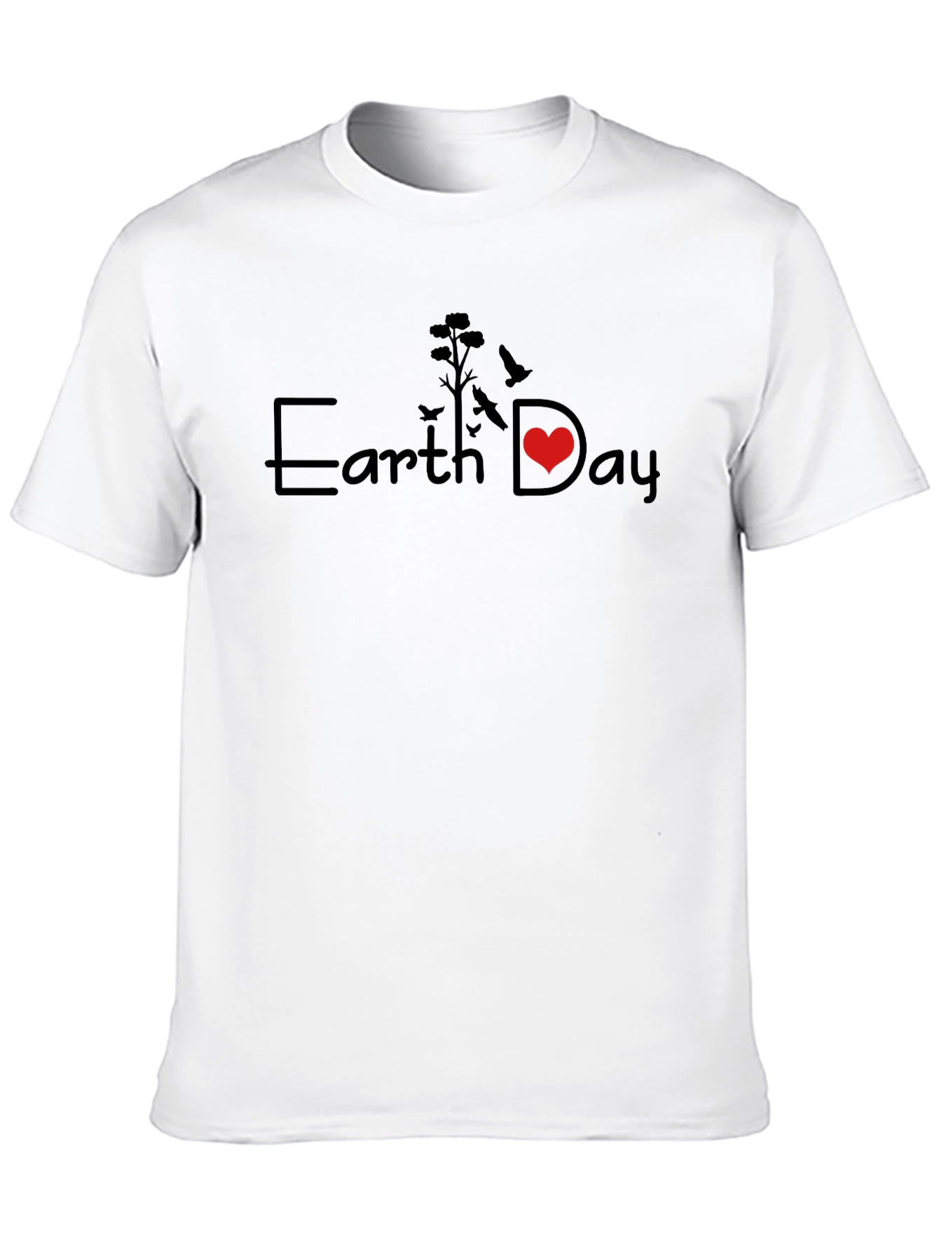 Earth Day Graphic T-Shirt - Black Crew Neck Tee