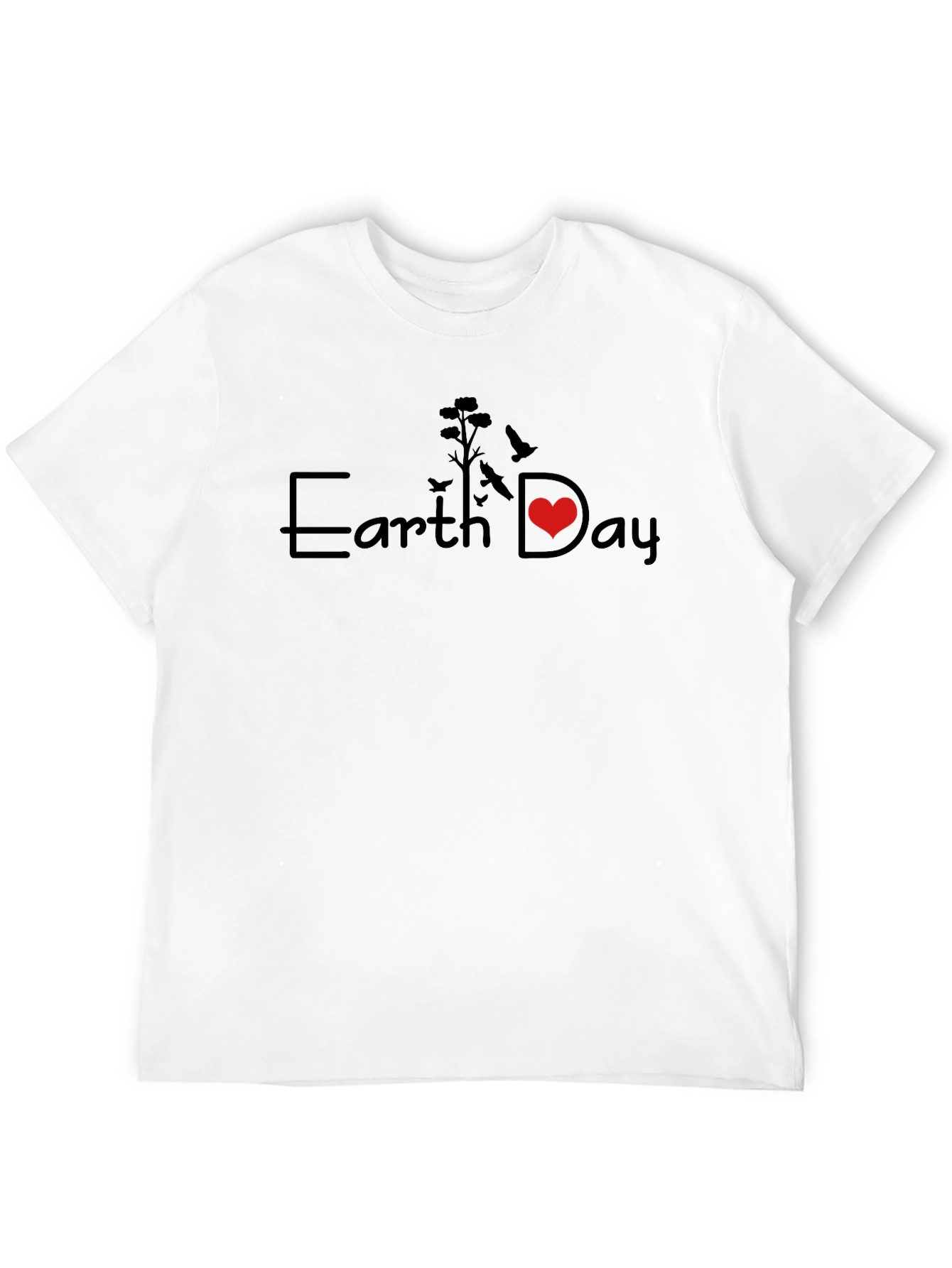 Earth Day Graphic T-Shirt - Black Crew Neck Tee
