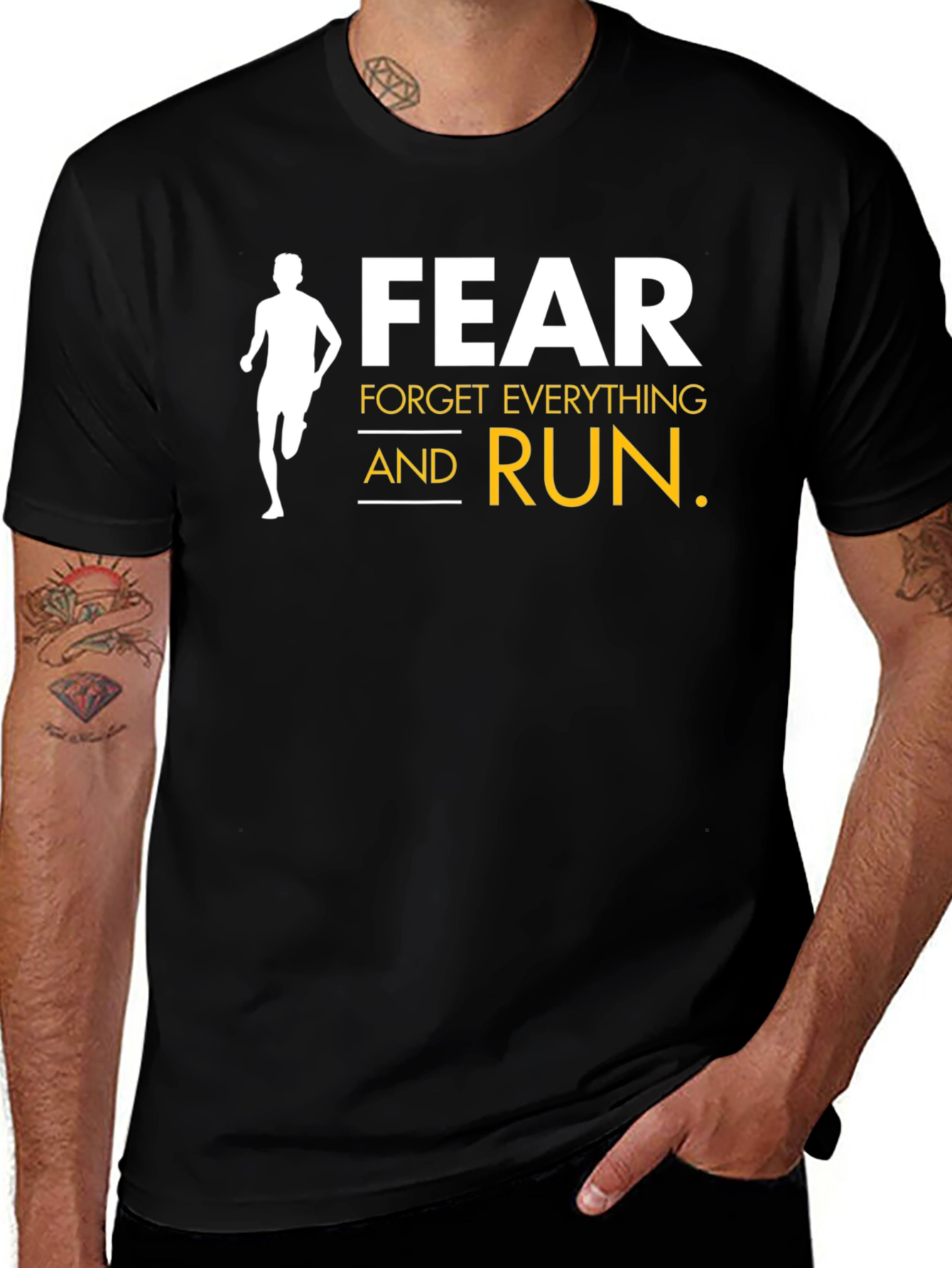 Fear Forget Everything and Run Black T-Shirt