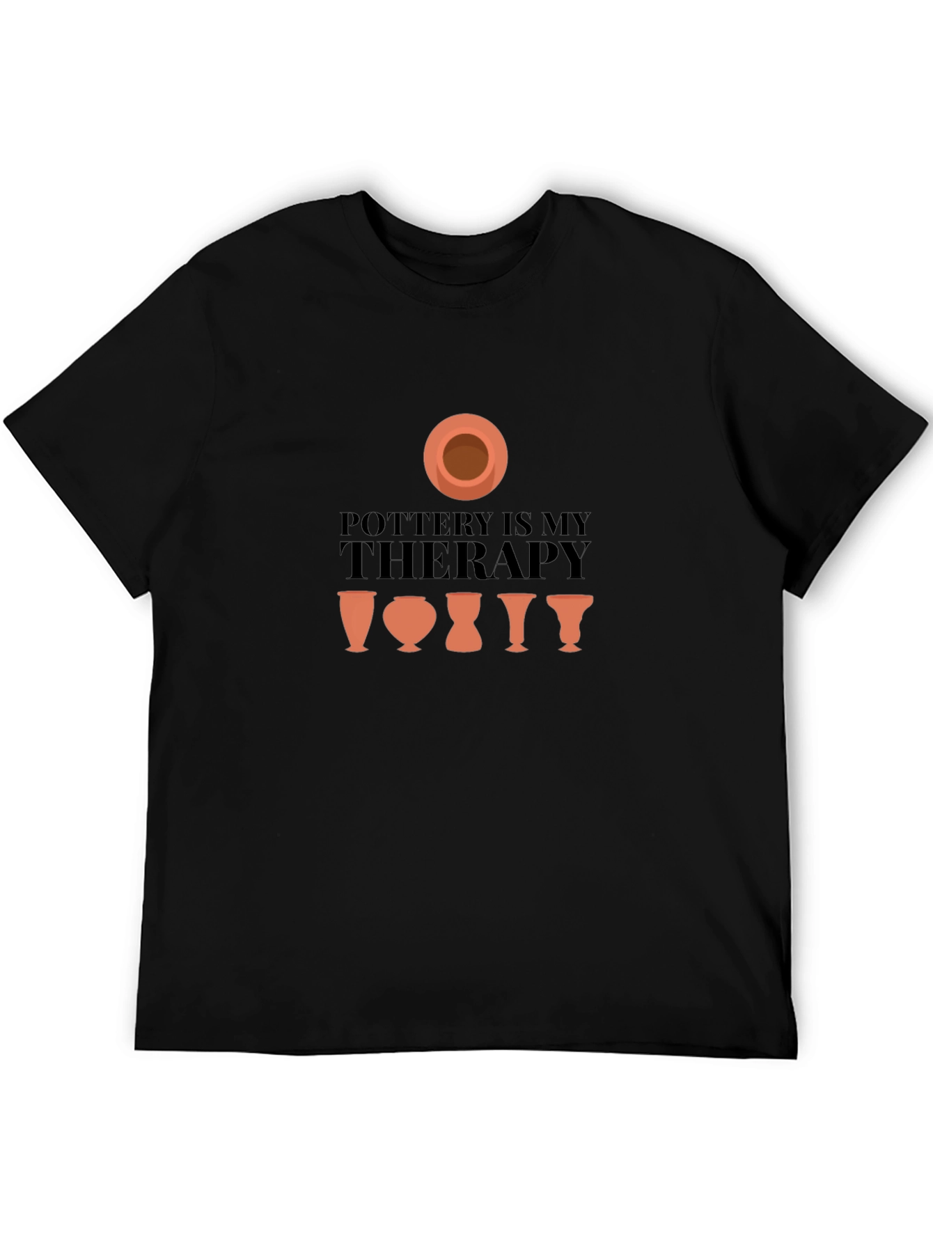 Pottery is My Therapy Black T-Shirt