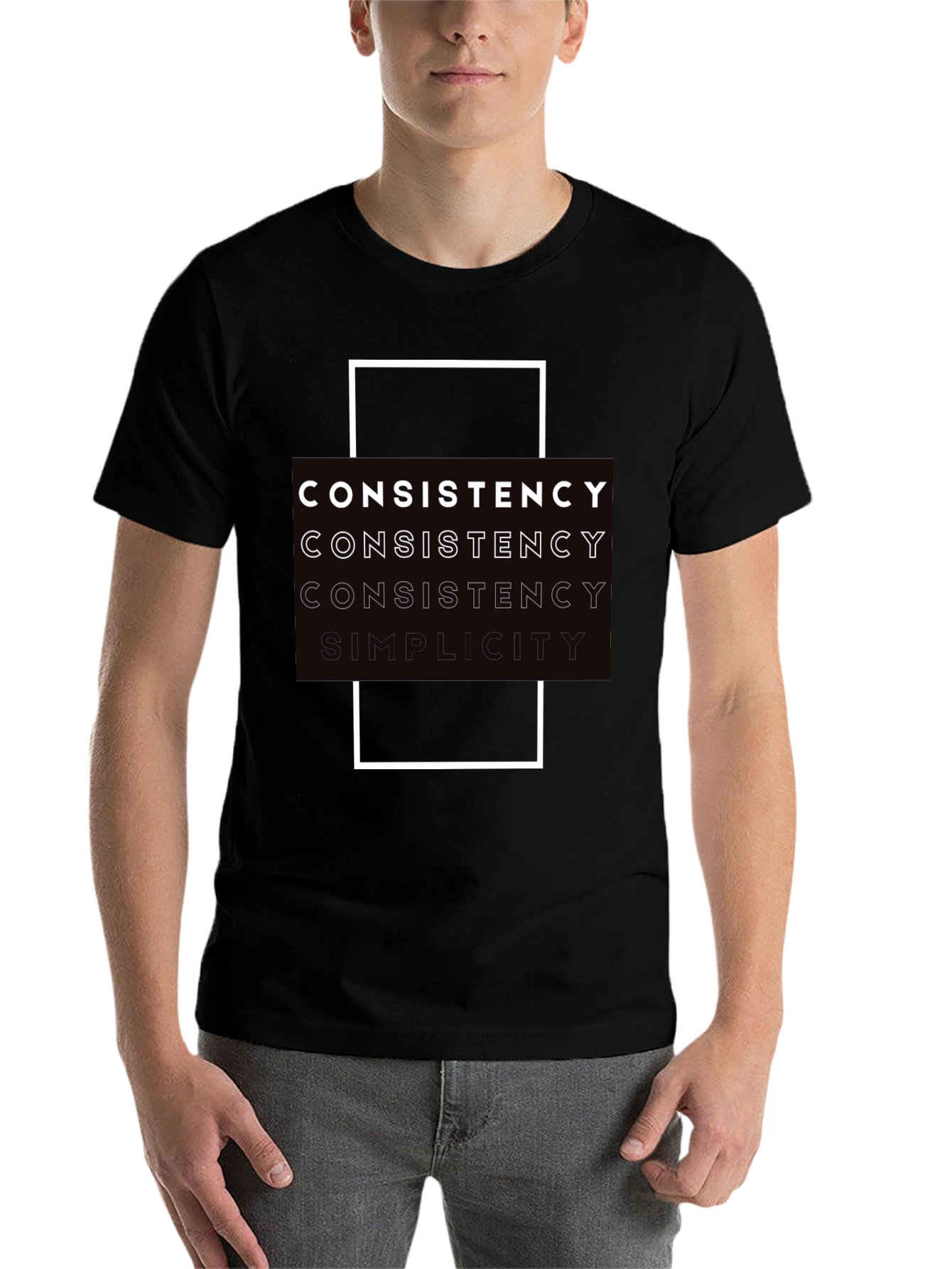 Consistency Simplicity Black Graphic Tee