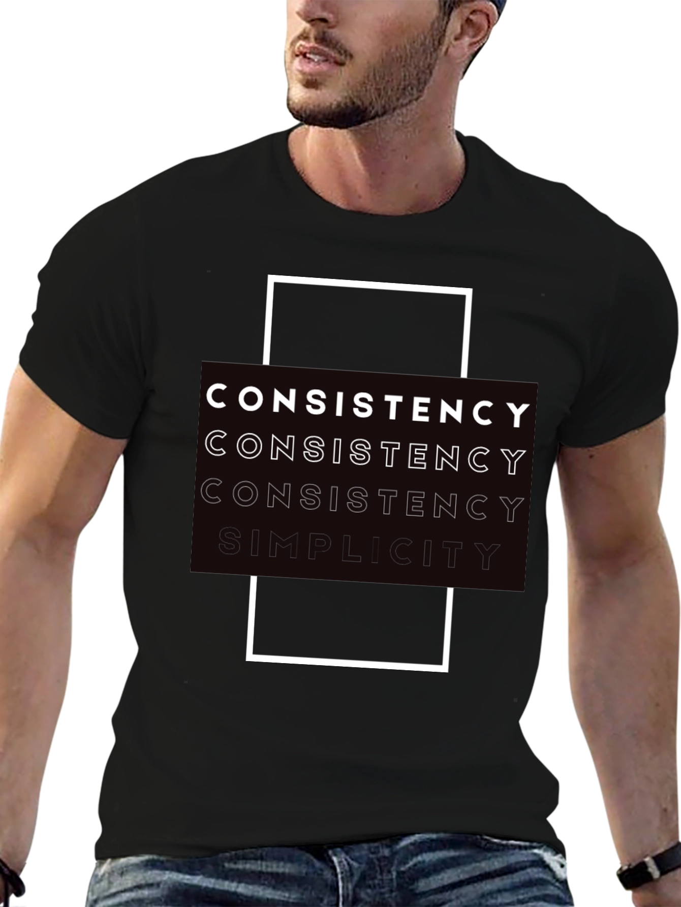 Consistency Simplicity Black Graphic Tee