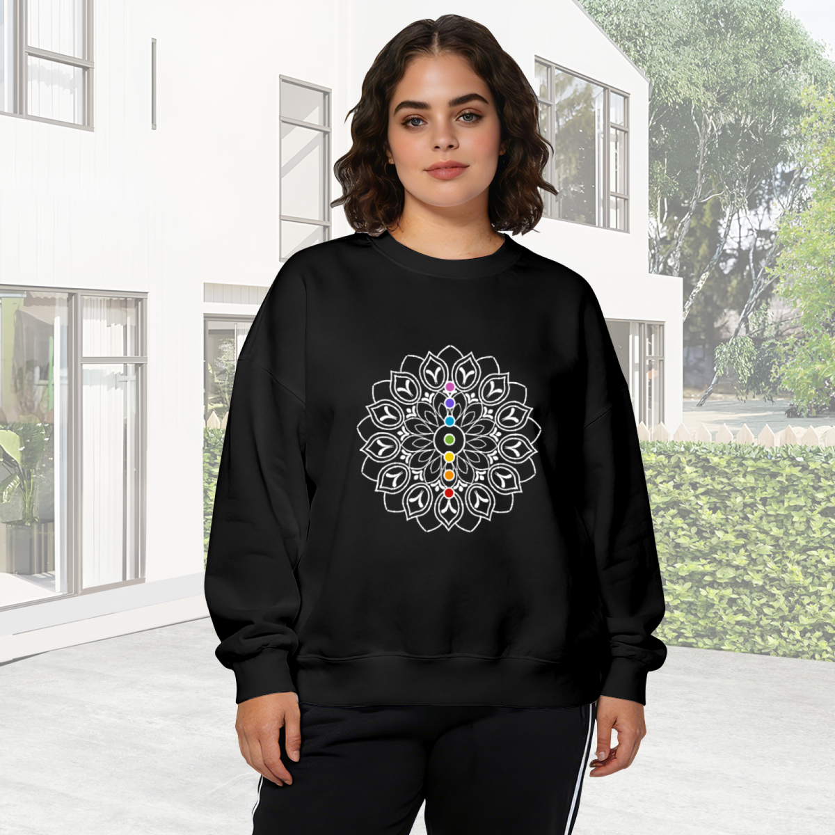 Colorful Chakra Mandala Spiritual Yoga Crewneck Sweatshirt