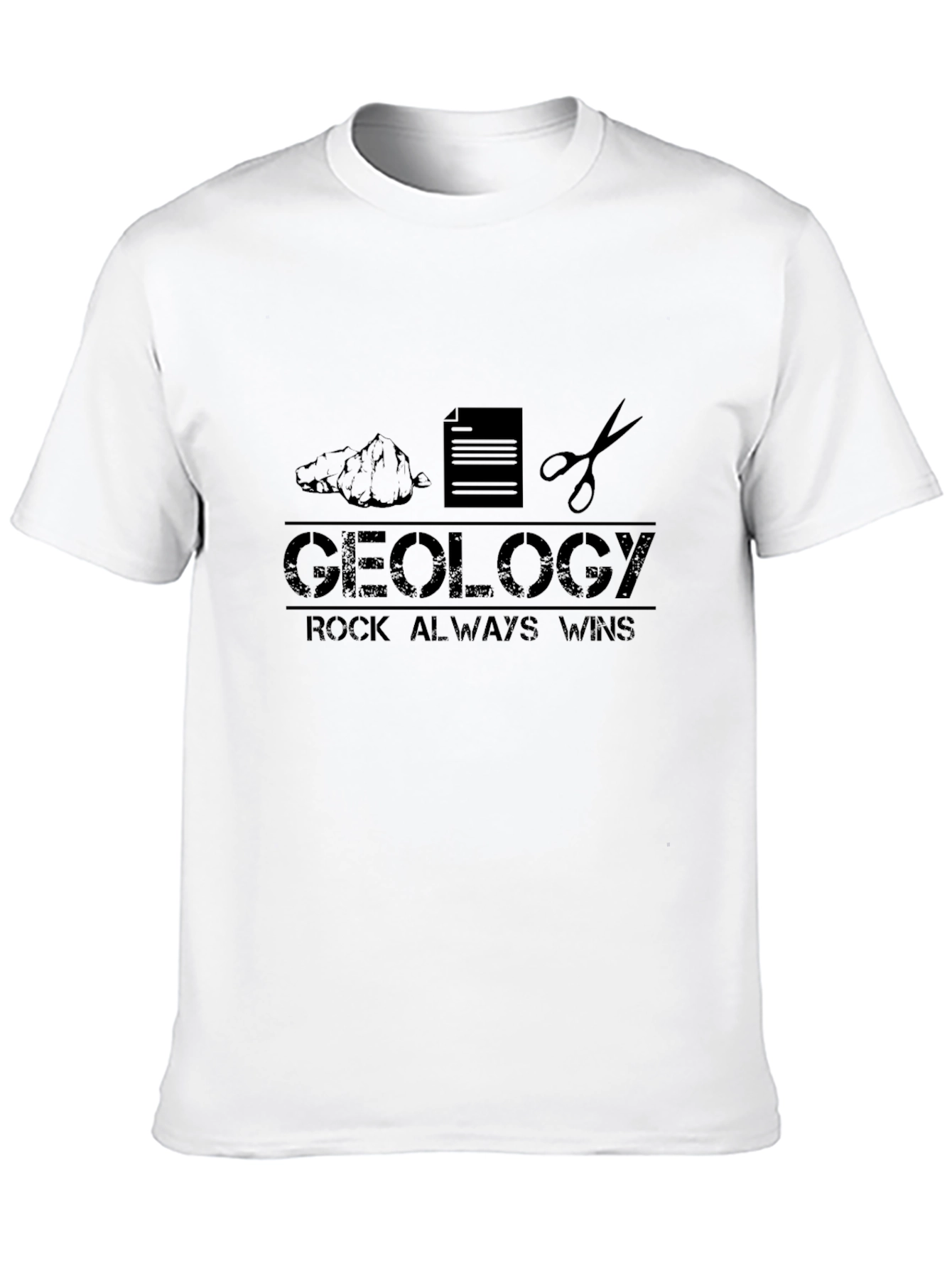 Geology Rock Always Wins Black T-Shirt