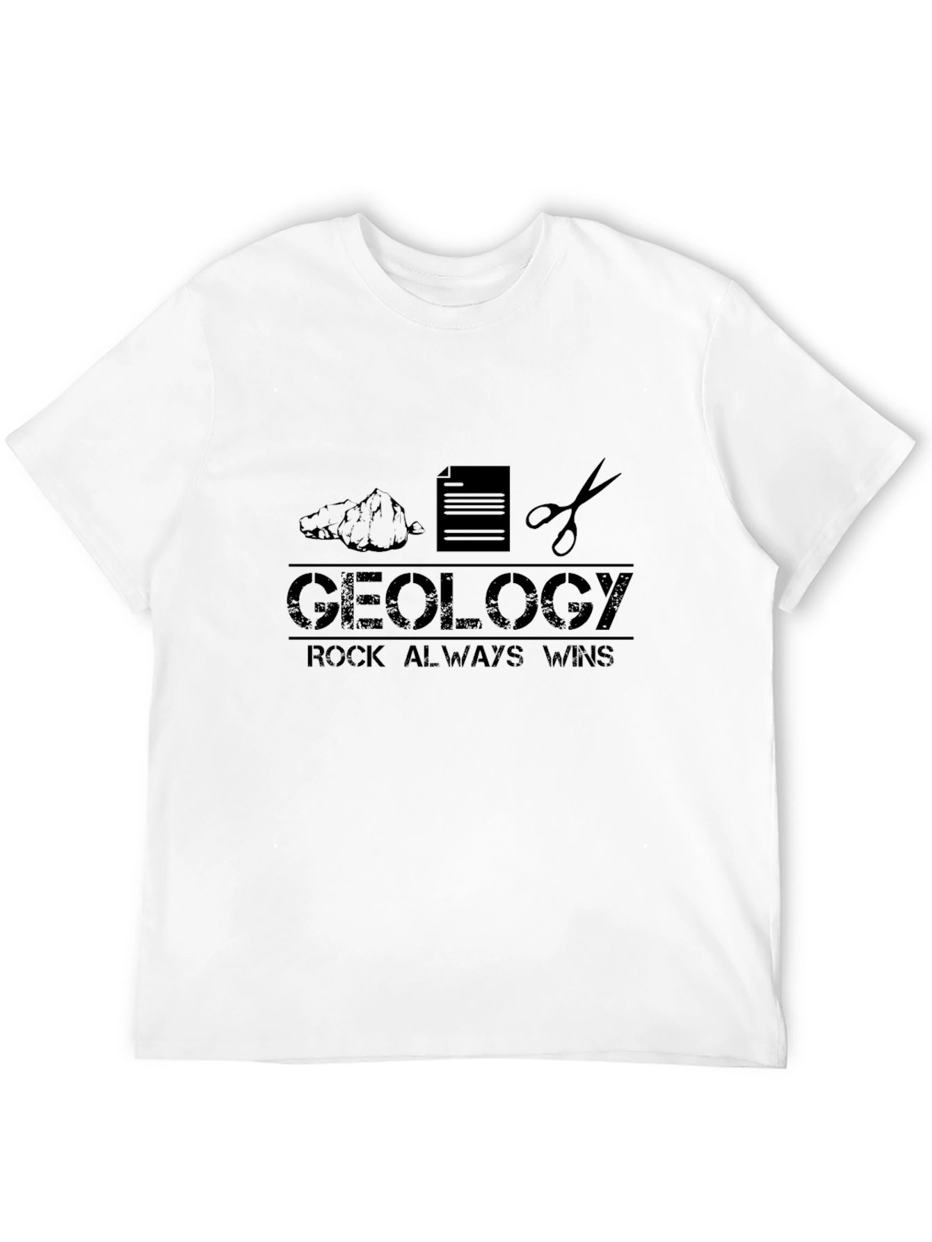 Geology Rock Always Wins Black T-Shirt