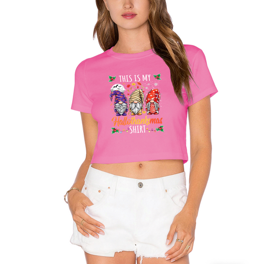 This Is My Hallothanksmas Gnome Holiday Crop Top