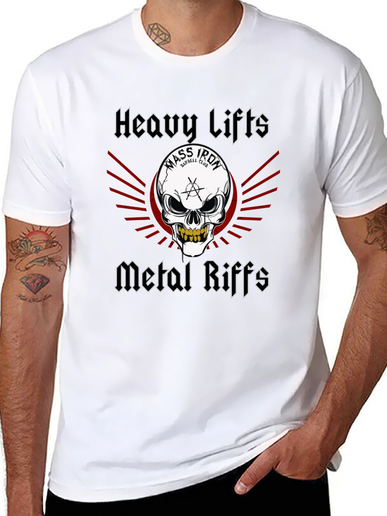 Heavy Lifts Metal Riffs Graphic T-Shirt