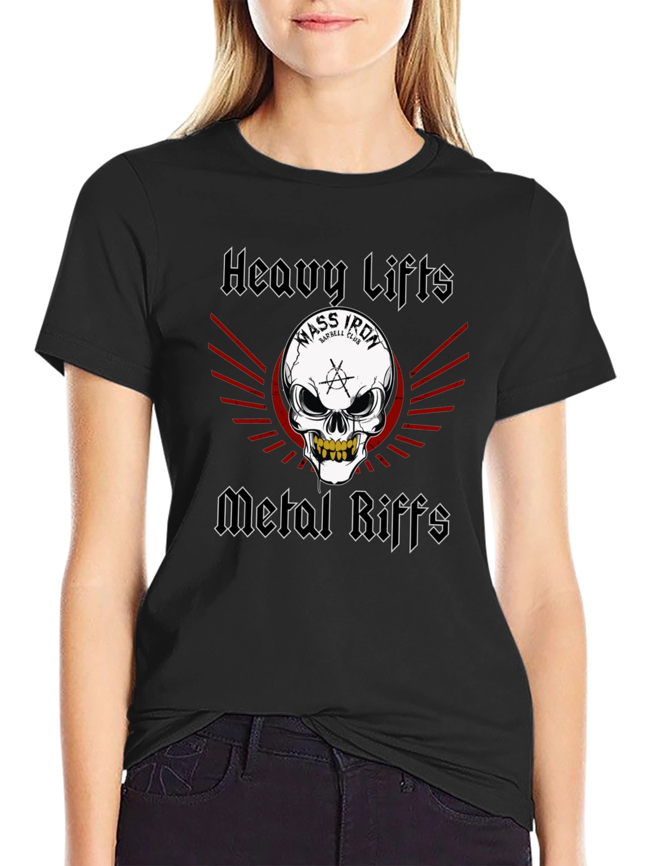 Heavy Lifts Metal Riffs Graphic T-Shirt