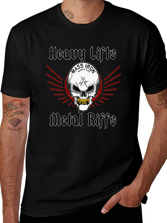 Heavy Lifts Metal Riffs Graphic T-Shirt