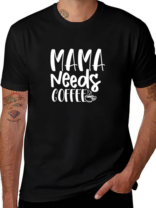 Mama Needs Coffee Graphic Tee - Black
