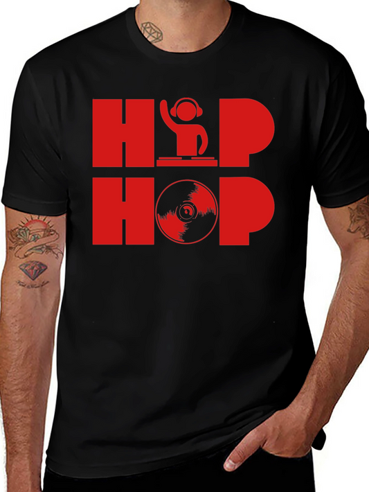 Hip Hop DJ Graphic T-Shirt - Black