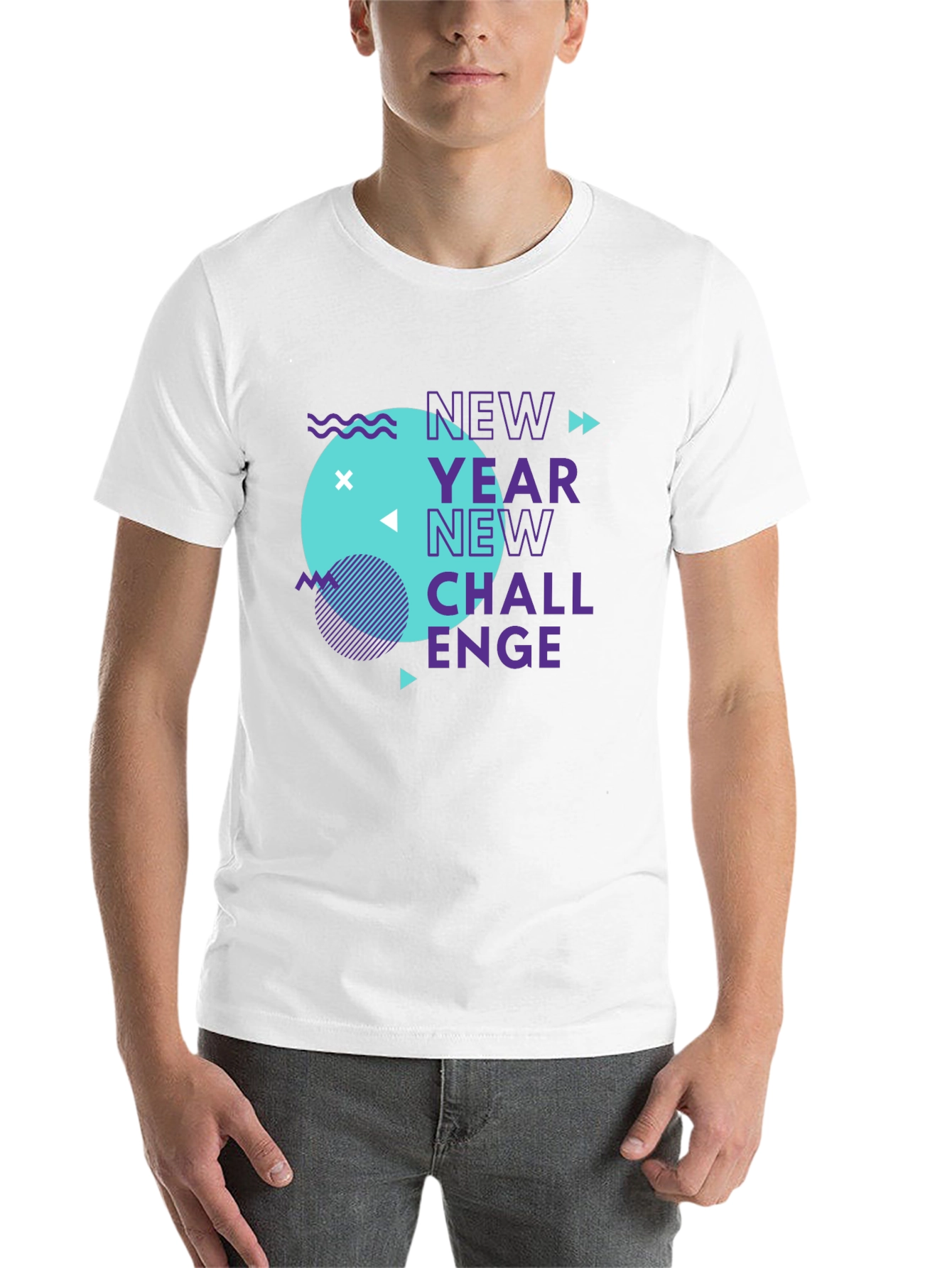 New Year Challenge Graphic Tee - Stylish Black T-Shirt