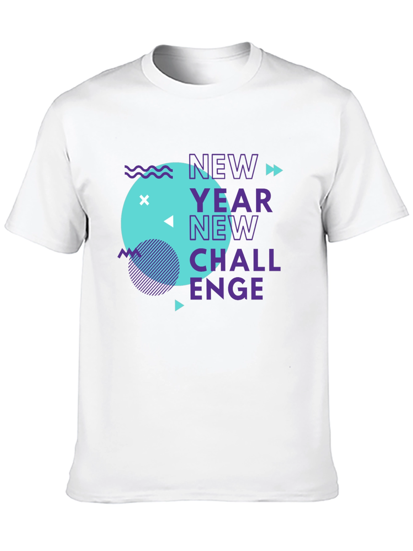 New Year Challenge Graphic Tee - Stylish Black T-Shirt