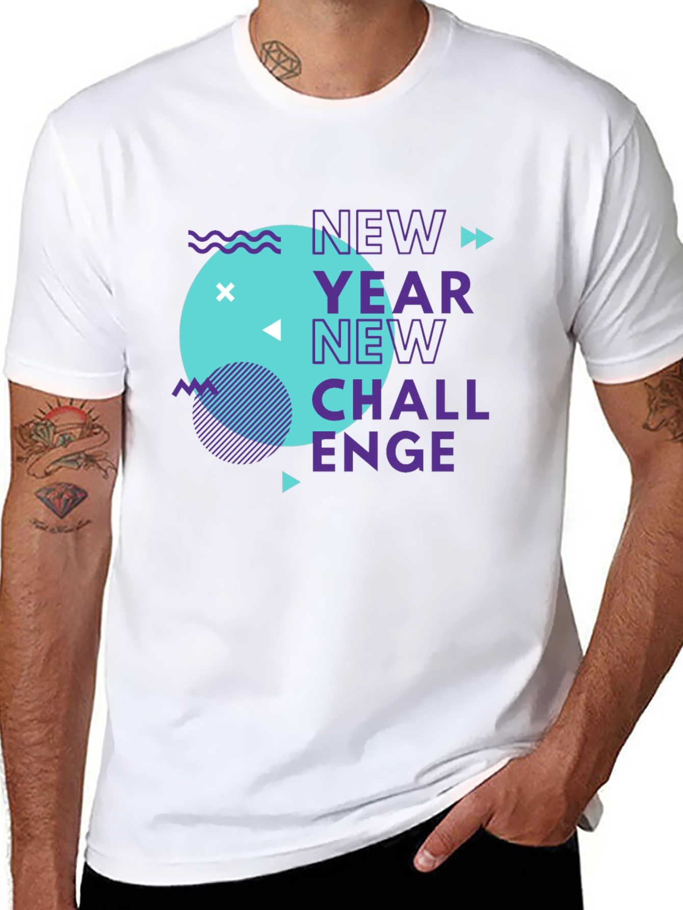 New Year Challenge Graphic Tee - Stylish Black T-Shirt