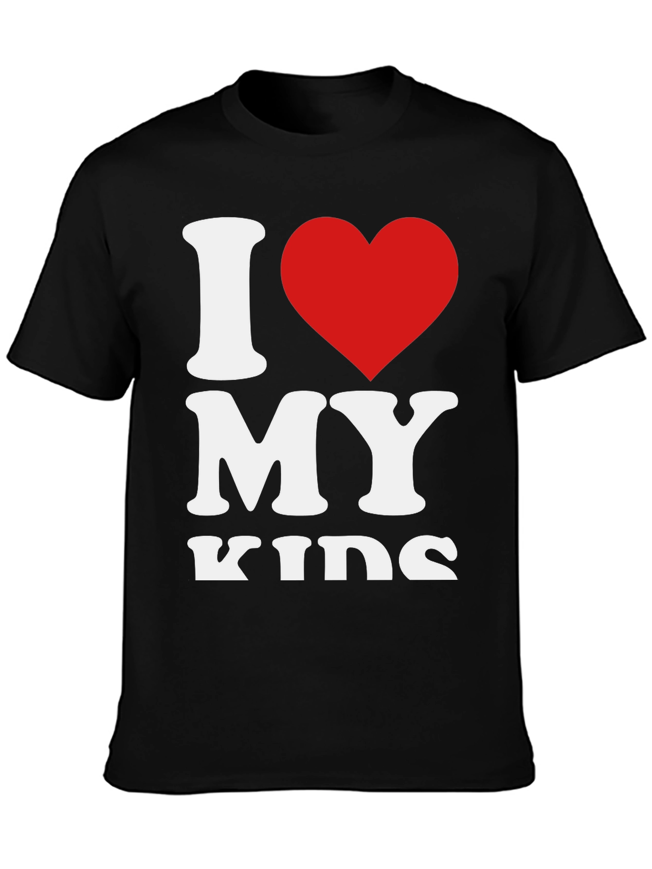 I Heart My Kids Graphic Tee - Black