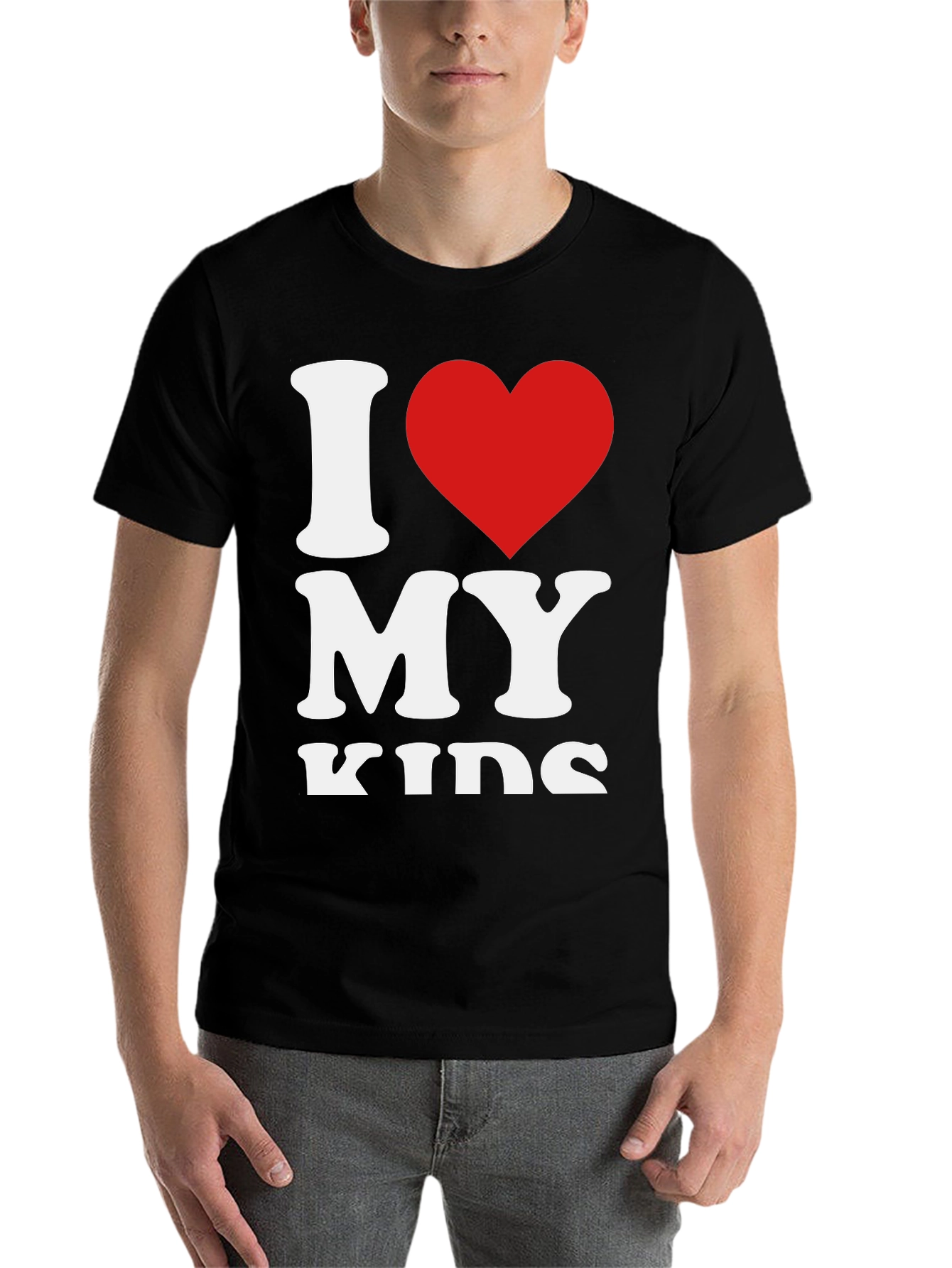 I Heart My Kids Graphic Tee - Black