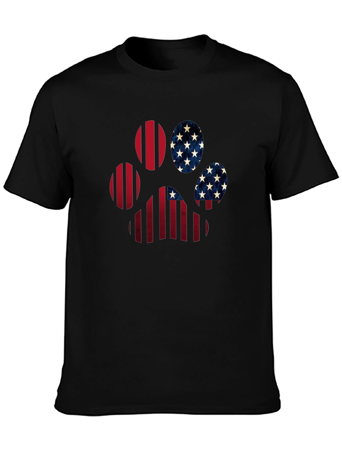 Patriotic Paw Print T-Shirt - USA Flag Design