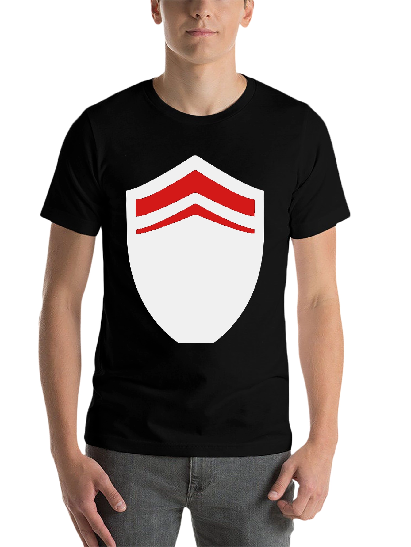 Shield Graphic Tee - Stylish Black Cotton Blend