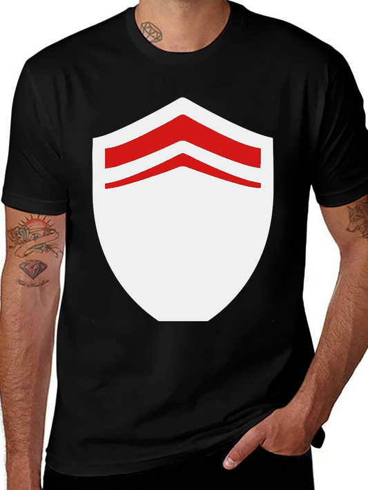 Shield Graphic Tee - Stylish Black Cotton Blend