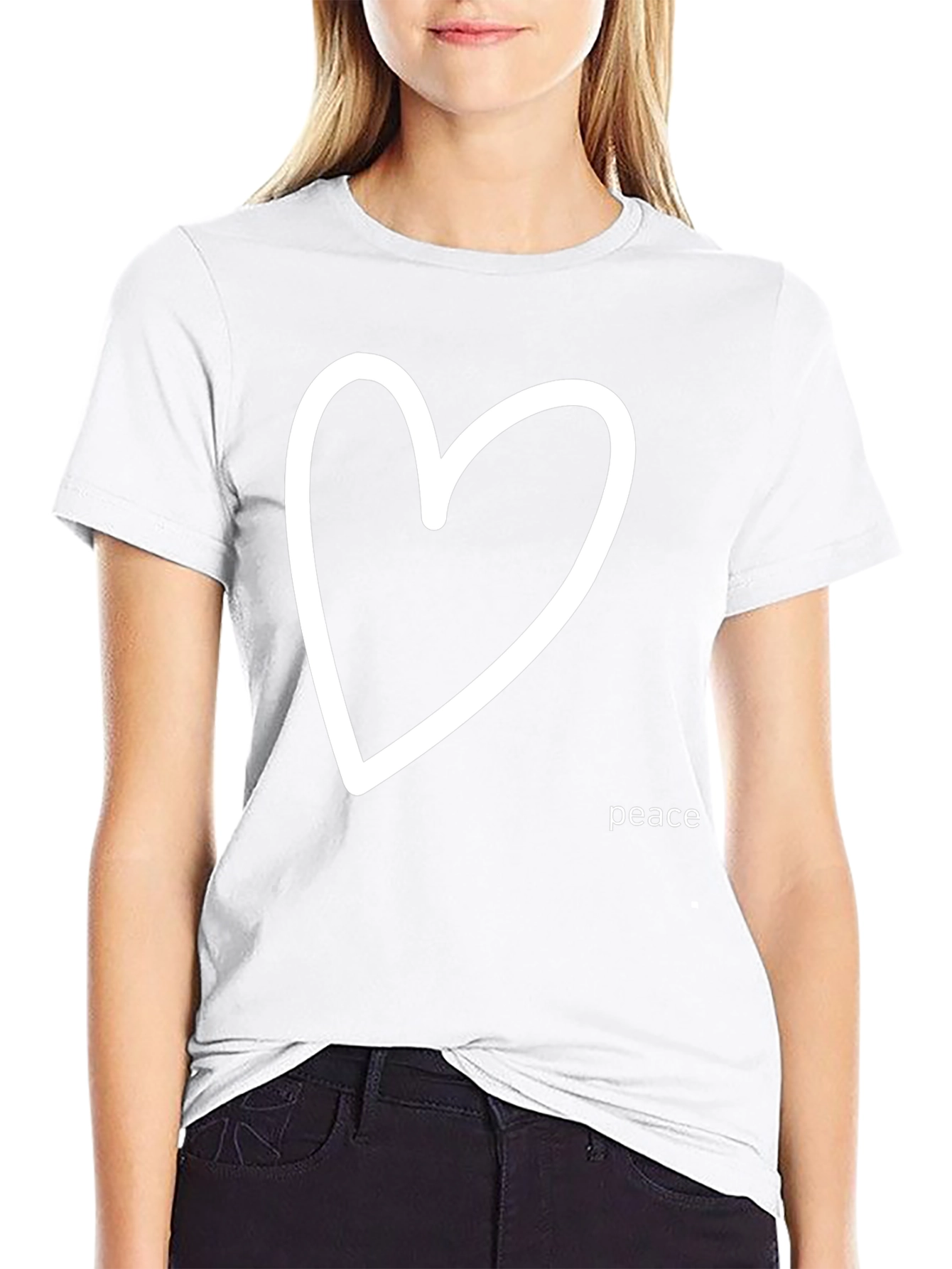 Peace Heart Graphic Tee - Black