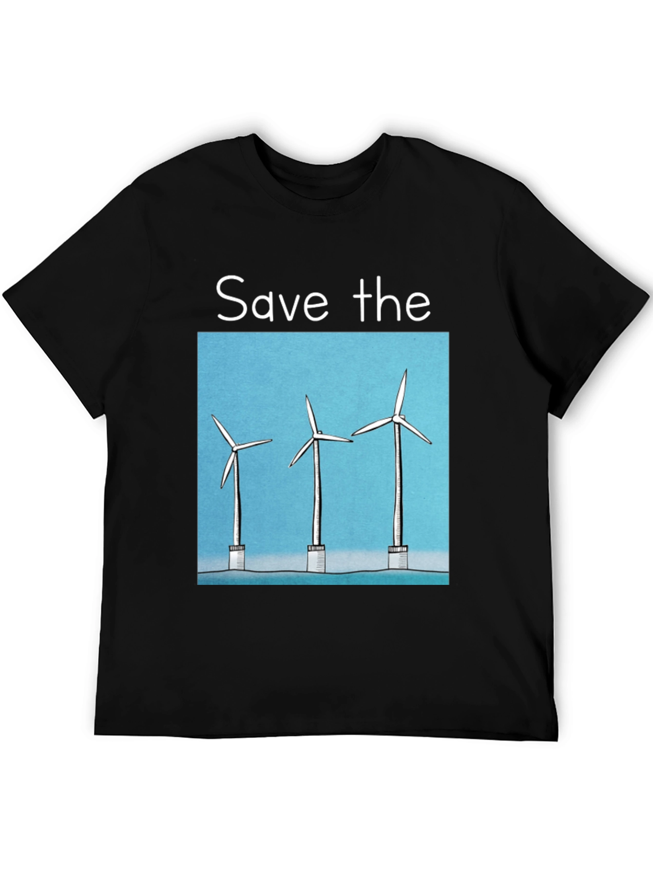 Save The Windmills Black T-Shirt