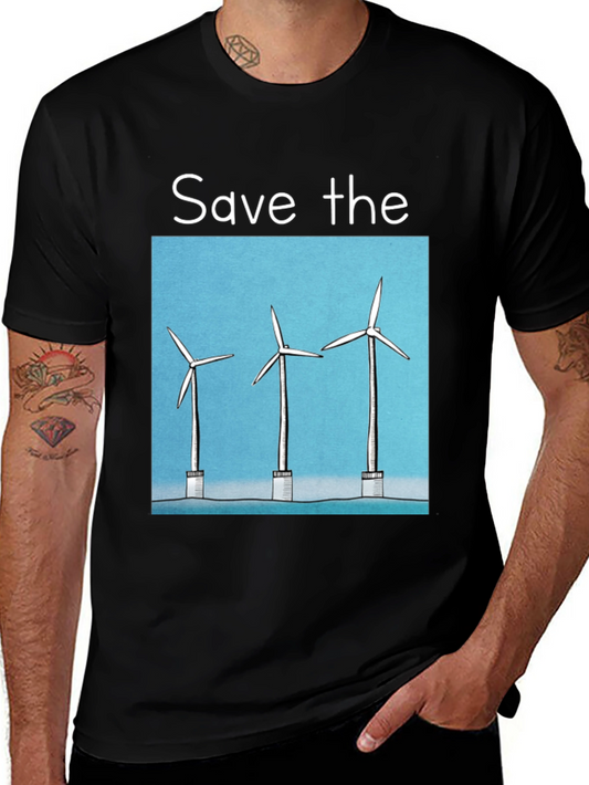 Save The Windmills Black T-Shirt